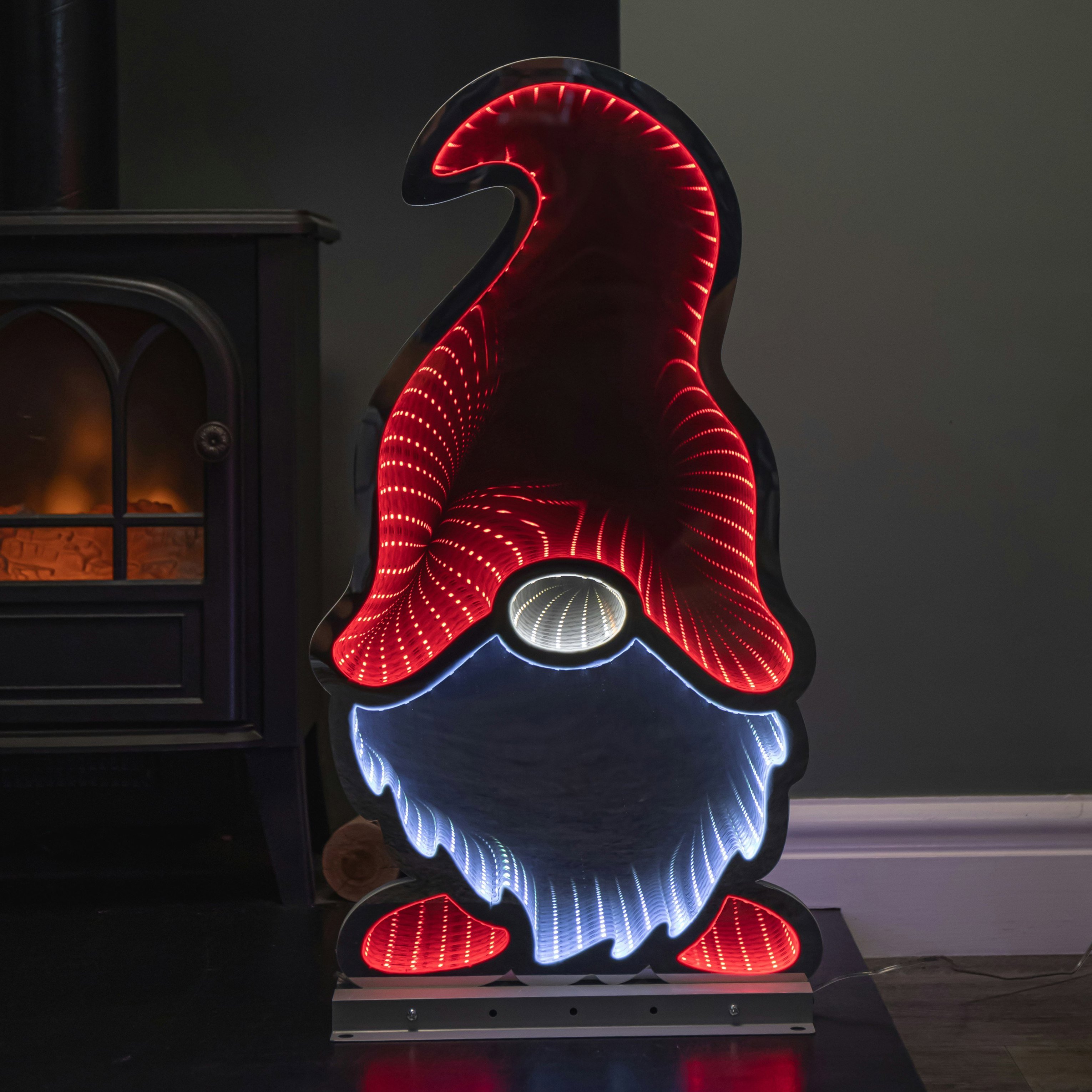 60cm Light up Christmas Gonk in Red Hat Infinity Decoration with LEDs - Image 6