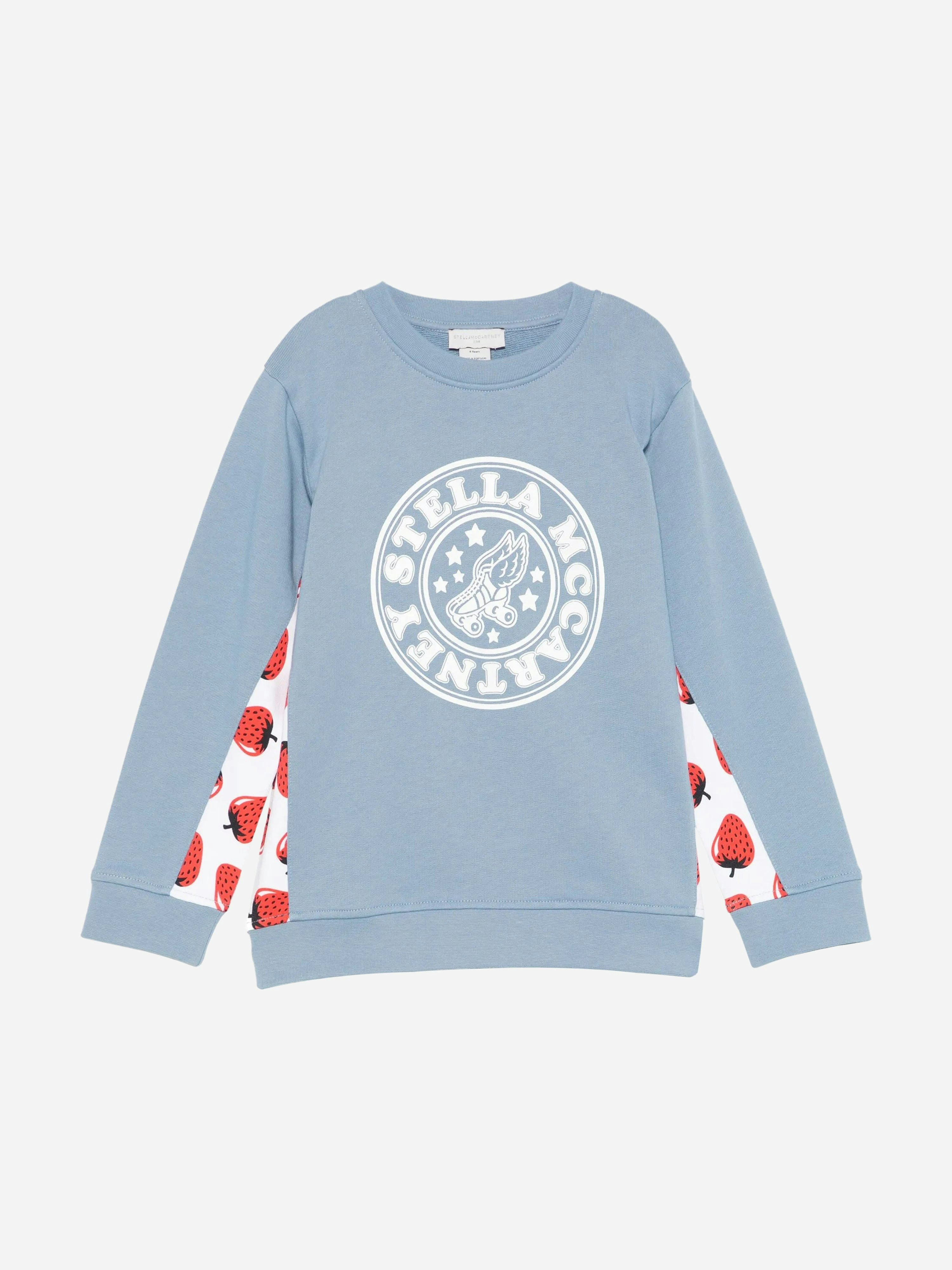 Stella Mccartney Kids Girls Blue Stella Mccartney Strawberry Logo Sweatshirt In - 12 Yrs