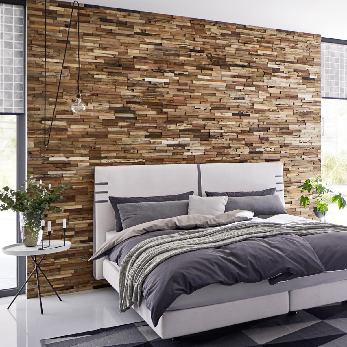 Rackhams Ultrawood Colorado Reclaimed Solid Teak Wood Panels, Wall Cladding 3D Interlocking Tiles, 10Pcs 0.9M²