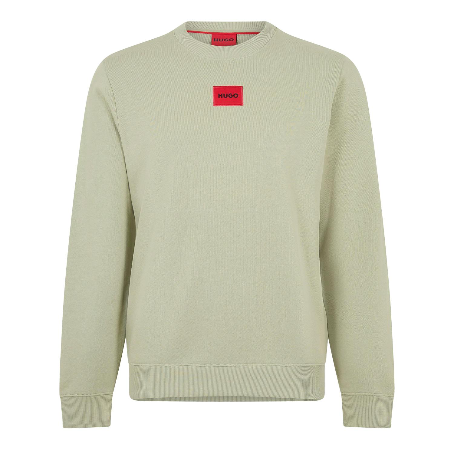 Hugo Men's Green Diragol Crew Neck Sweatshirt - Khaki - Xs - Khaki - 100% Mixed