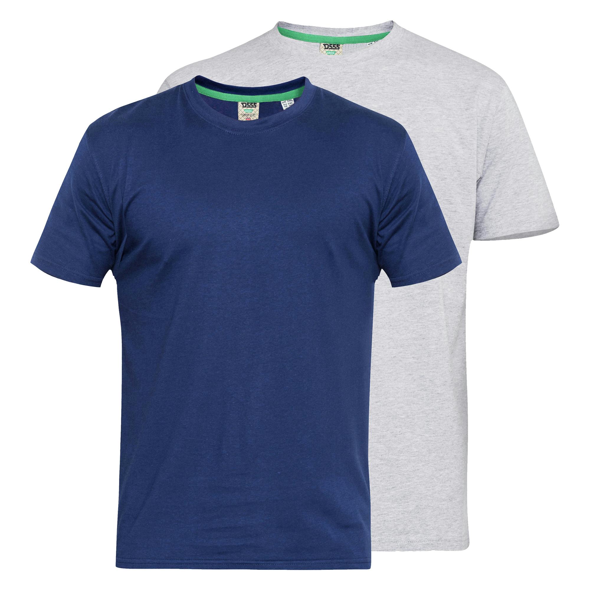 Duke Men's Grey D555 Fenton Kingsize T-Shirt (Pack Of 2) - Navy/ - Navy/ - 2XL - 100% Cotton