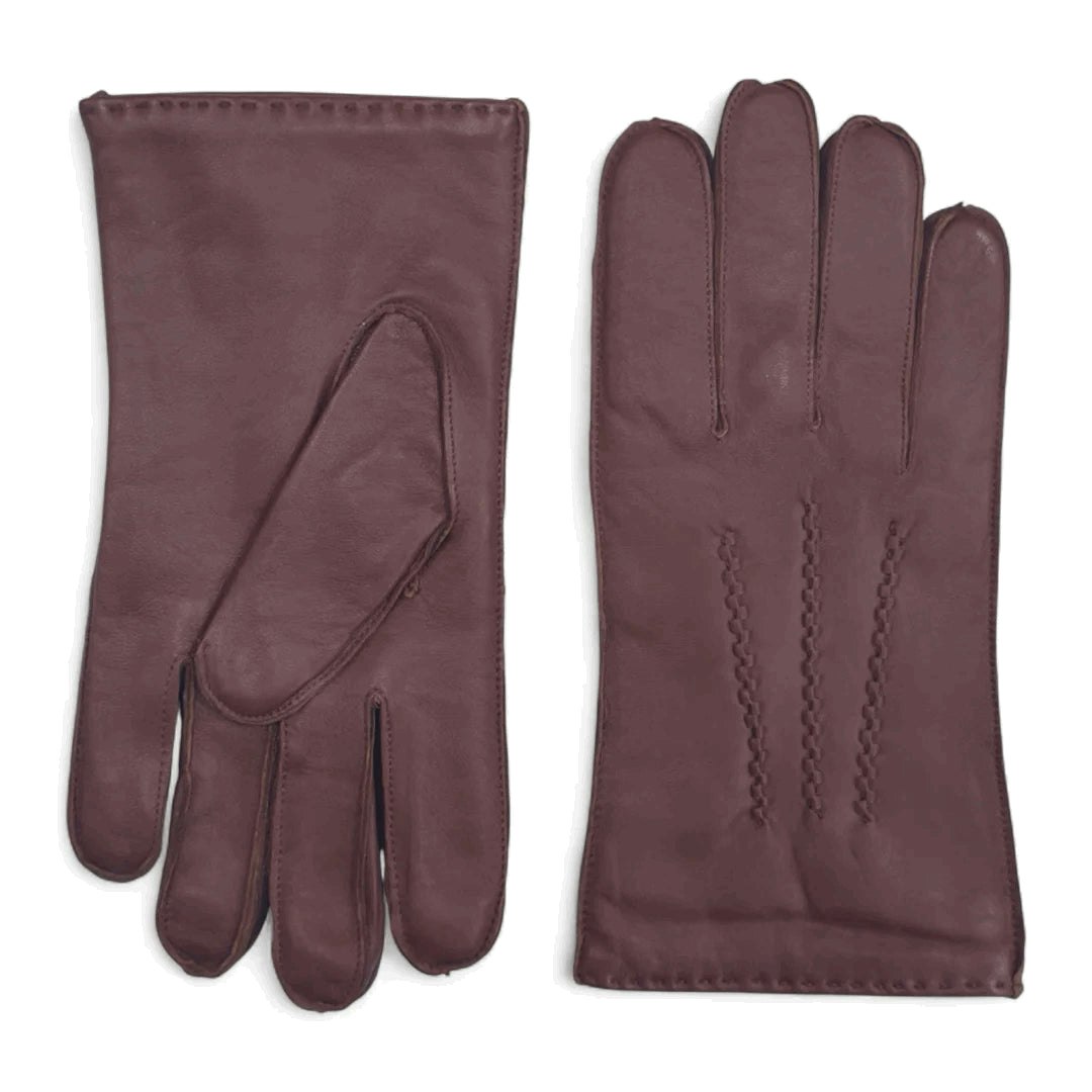 Infinity Leather Men's Light Leather Wool Lined Gloves - Chestnut - X-Large