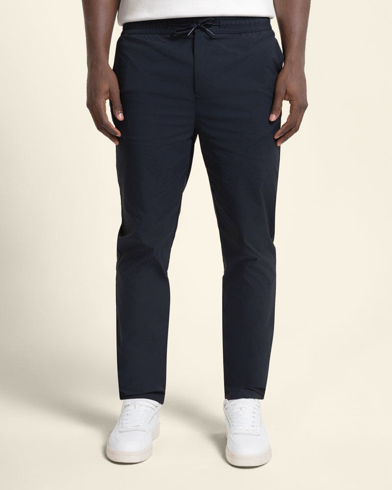 Larsson & Co Drawstring Stretch Nylon Trouser - 36R - Navy