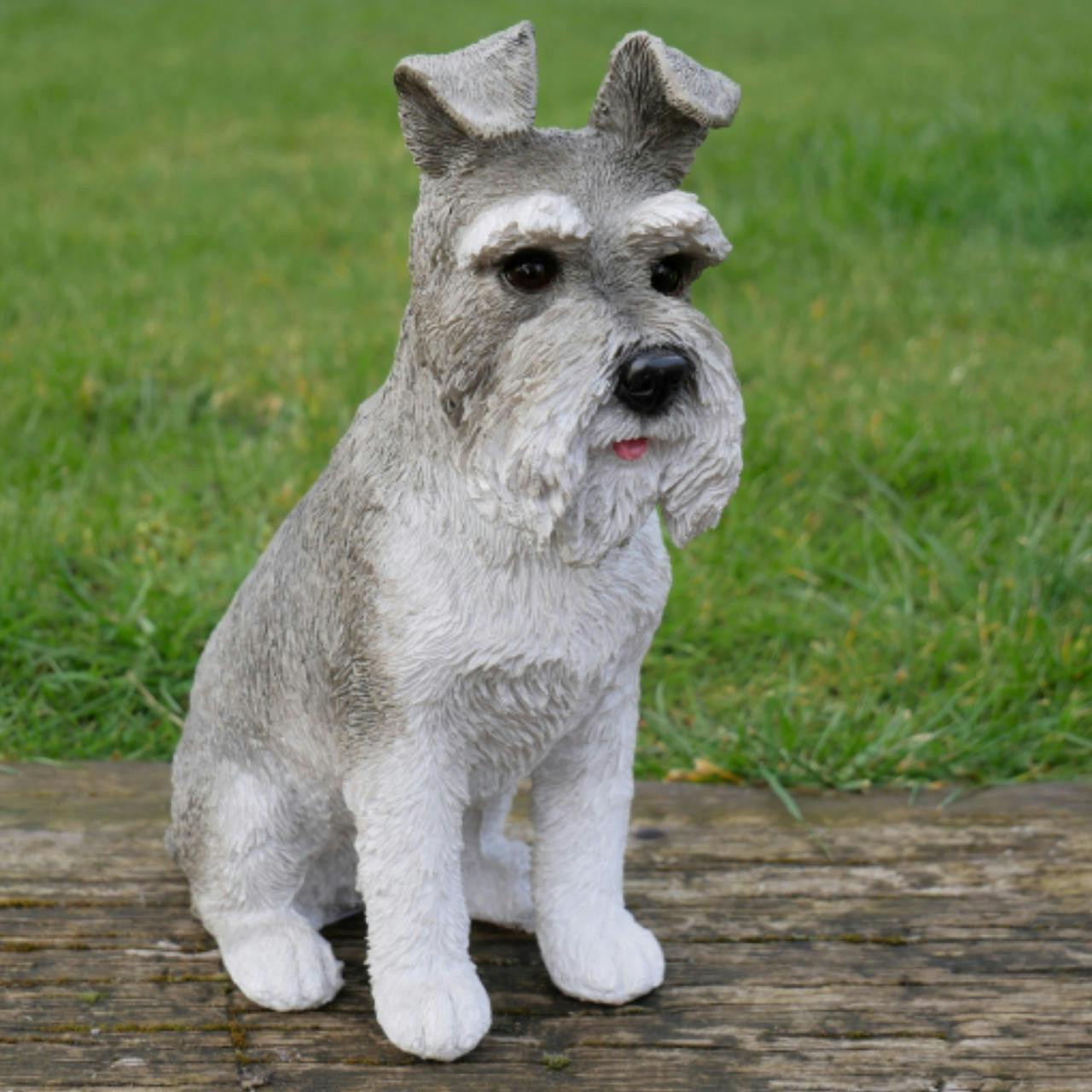 Dci Grey Sitting Schnauzer Garden Pet Ornament