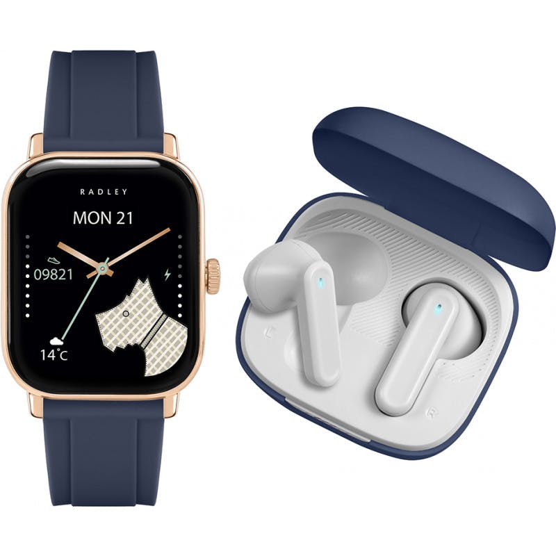 Radley Women's Gold/Silicone Size 5.0 Gold/Blue Series 56 Smartwatch And Earbuds Set - W51530 Rys56-2190-Tws - Image 5