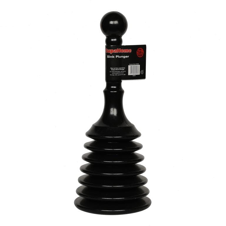 Supahome Black Mini Sink Plunger - 320Mm X 120Mm - 100% Mixed
