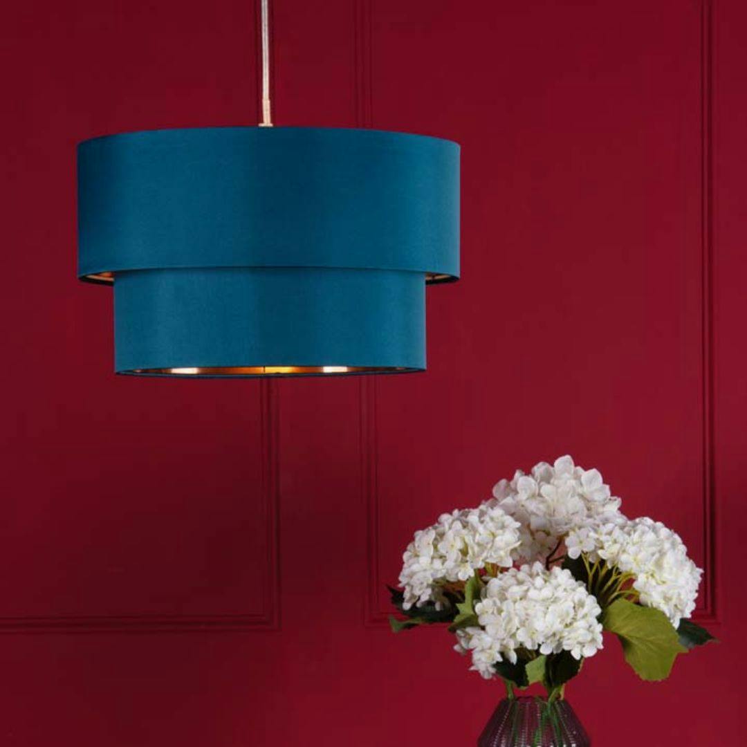Pagazzi Lighting Light Pagazzi Ing Rute Teal & Copper Pendant Shade