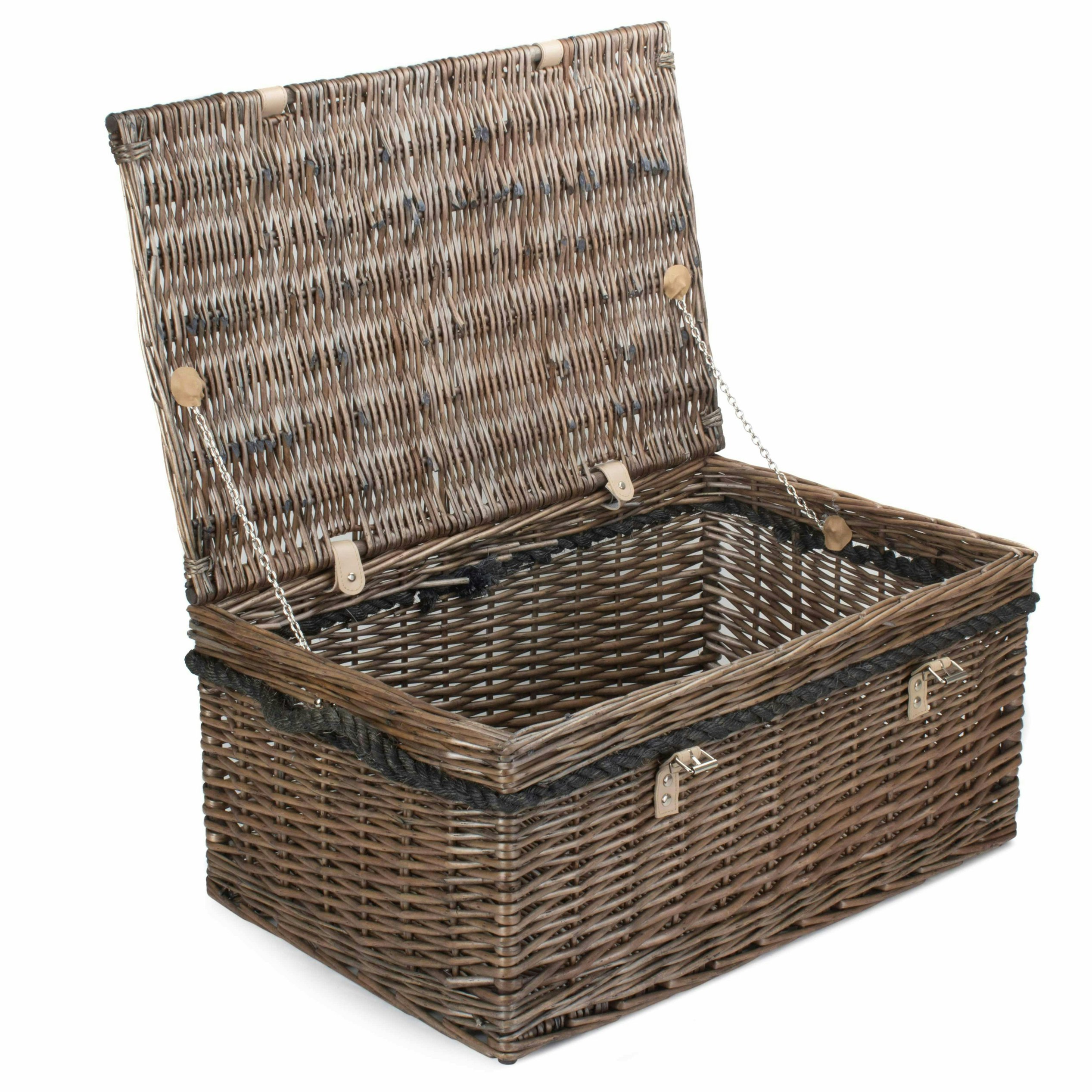 Rackhams Red/Cream 62Cm Antique Wash Picnic Basket - Antique Wash
