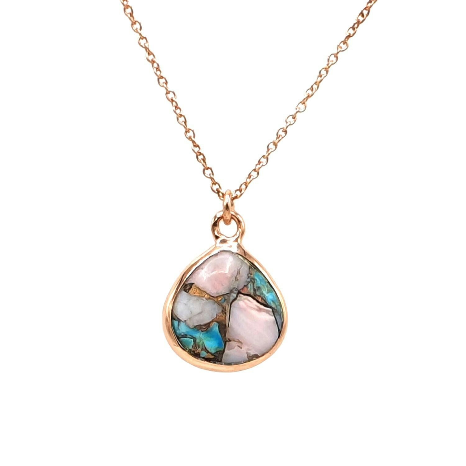 Harfi Gold/Turquoise 18Ct Rose Vermeil Opal And Necklace