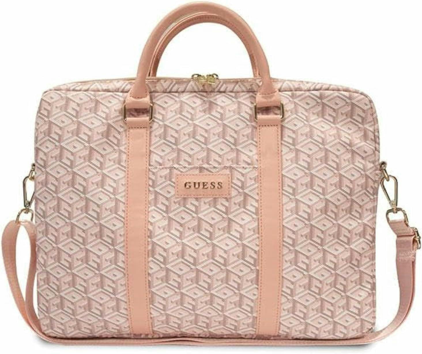 Guess Pink Gcube Stripes Bag For 16" Laptop - Gucb15hgcfsep