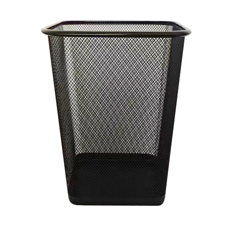 Rackhams Black Square Mesh Waste Bin - One Size - 100% Mixed