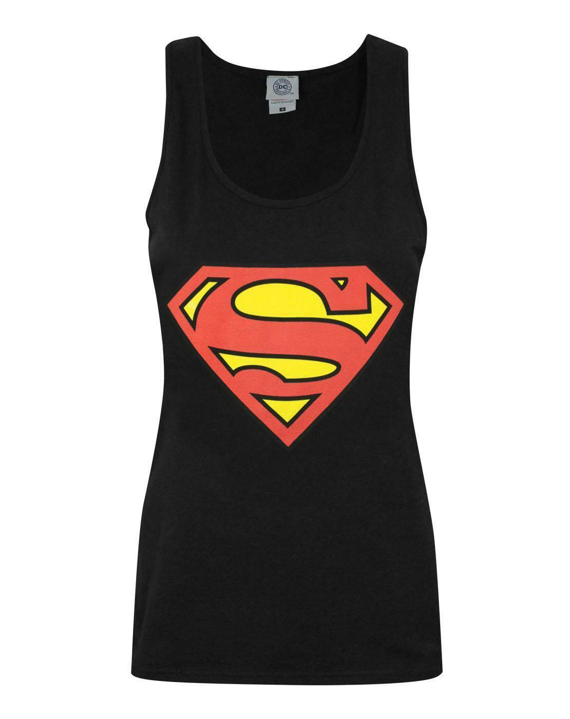 Vanilla Underground Women's Black Dc Comics Superman Logo Vest - X-Large