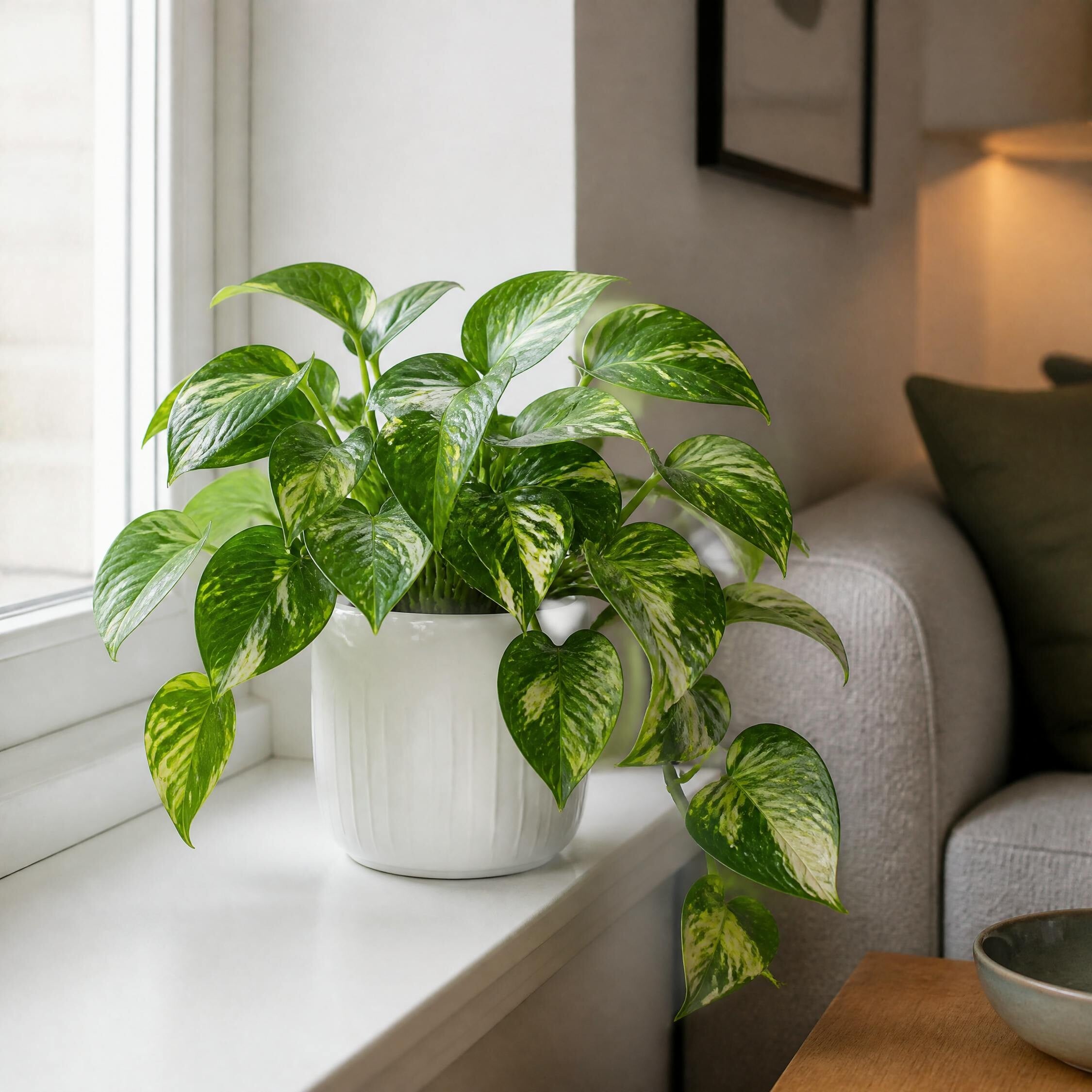 Plants By Post Epipremnum Aureum Golden Pothos A - Glossy White - Image 2