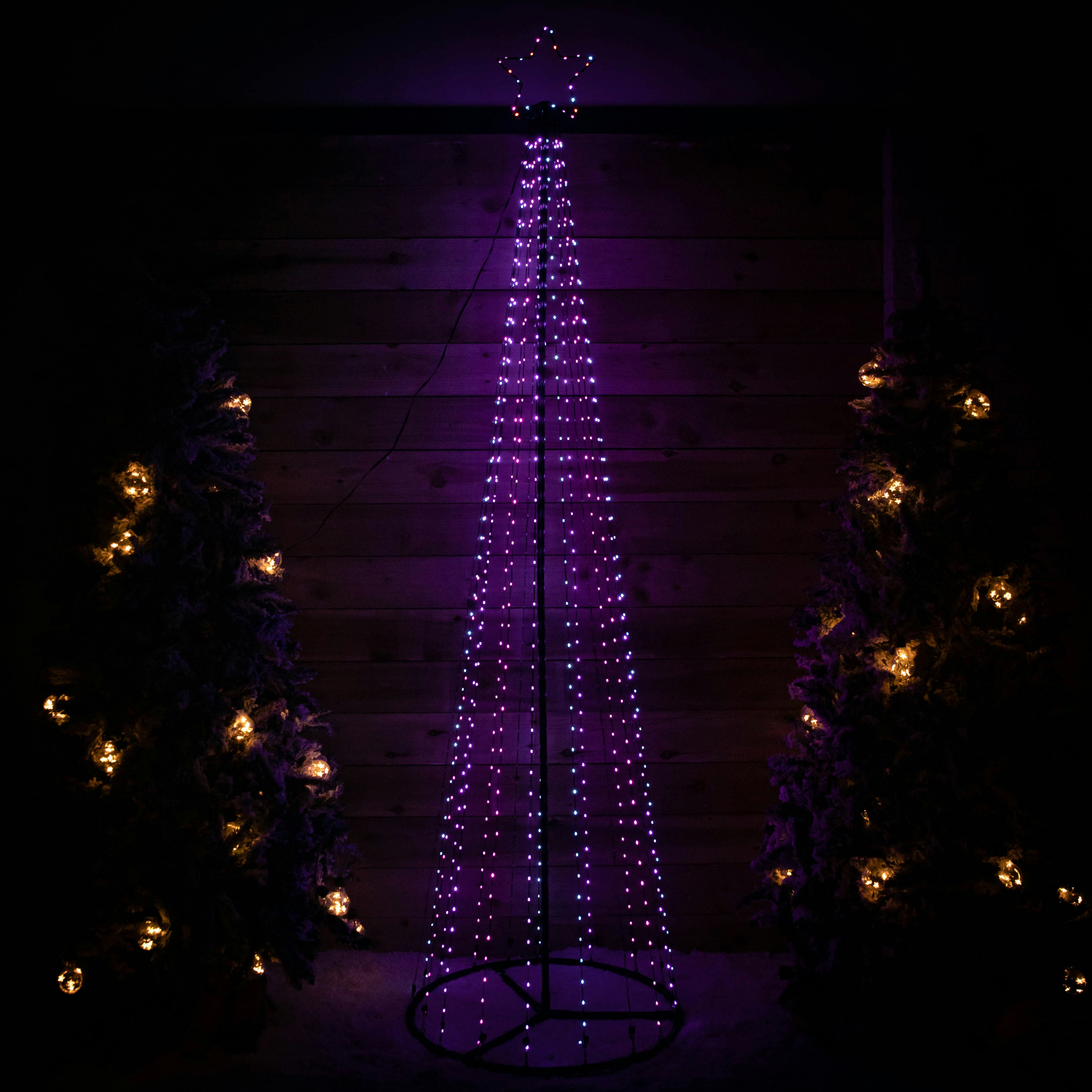 Samuel Alexander 2.5m Light up Christmas Pyramid Cone Tree with 835 Rainbow LEDs - Image 3