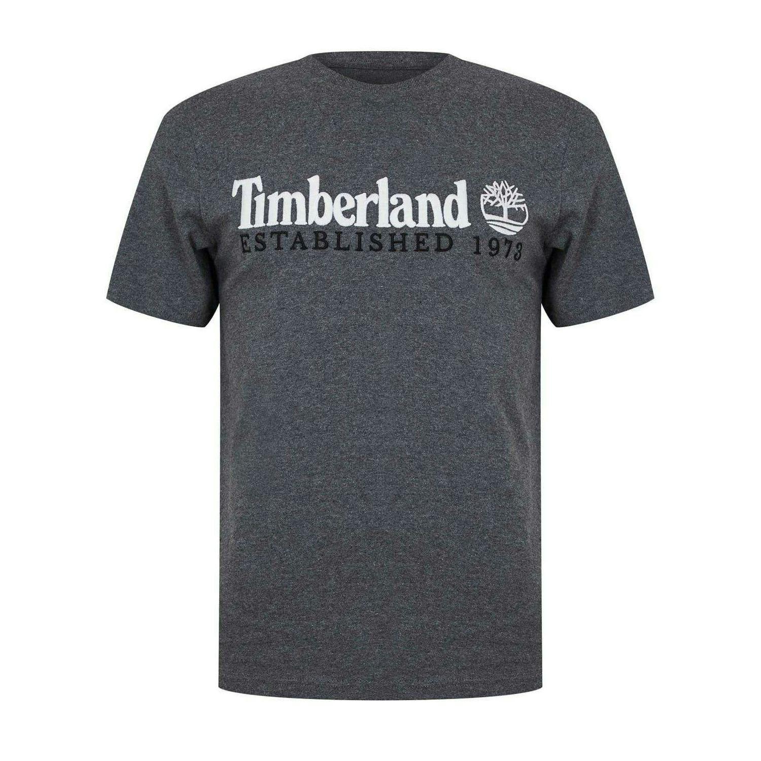 Timberland Men's Dark/Grey Heritage Cotton T-Shirt - Marl - S - Marl - 100% Cotton