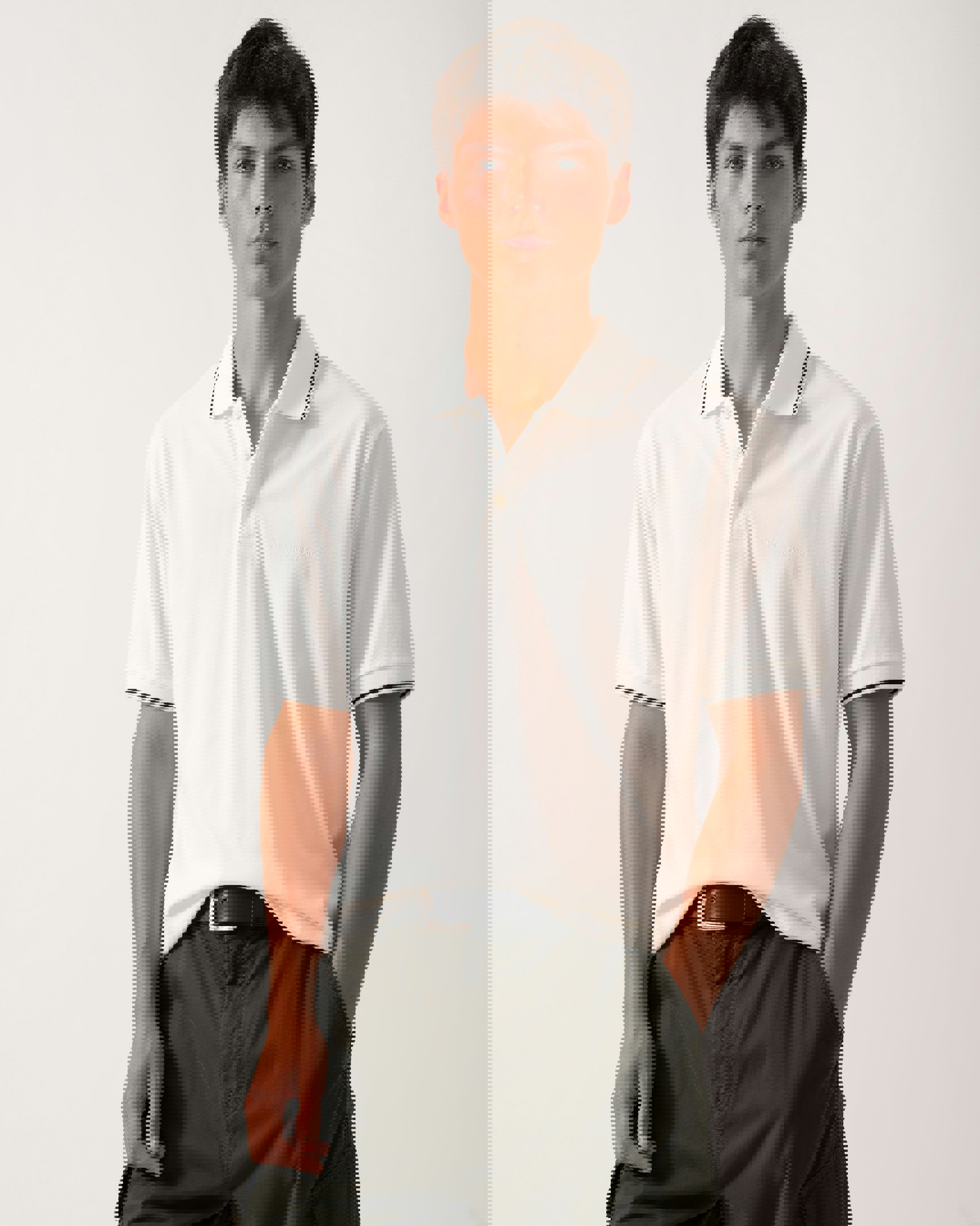 Armani Exchange Men's White Regular Fit Mercerised Cotton Polo Shirt - Off U0009 - Off U0009 - L