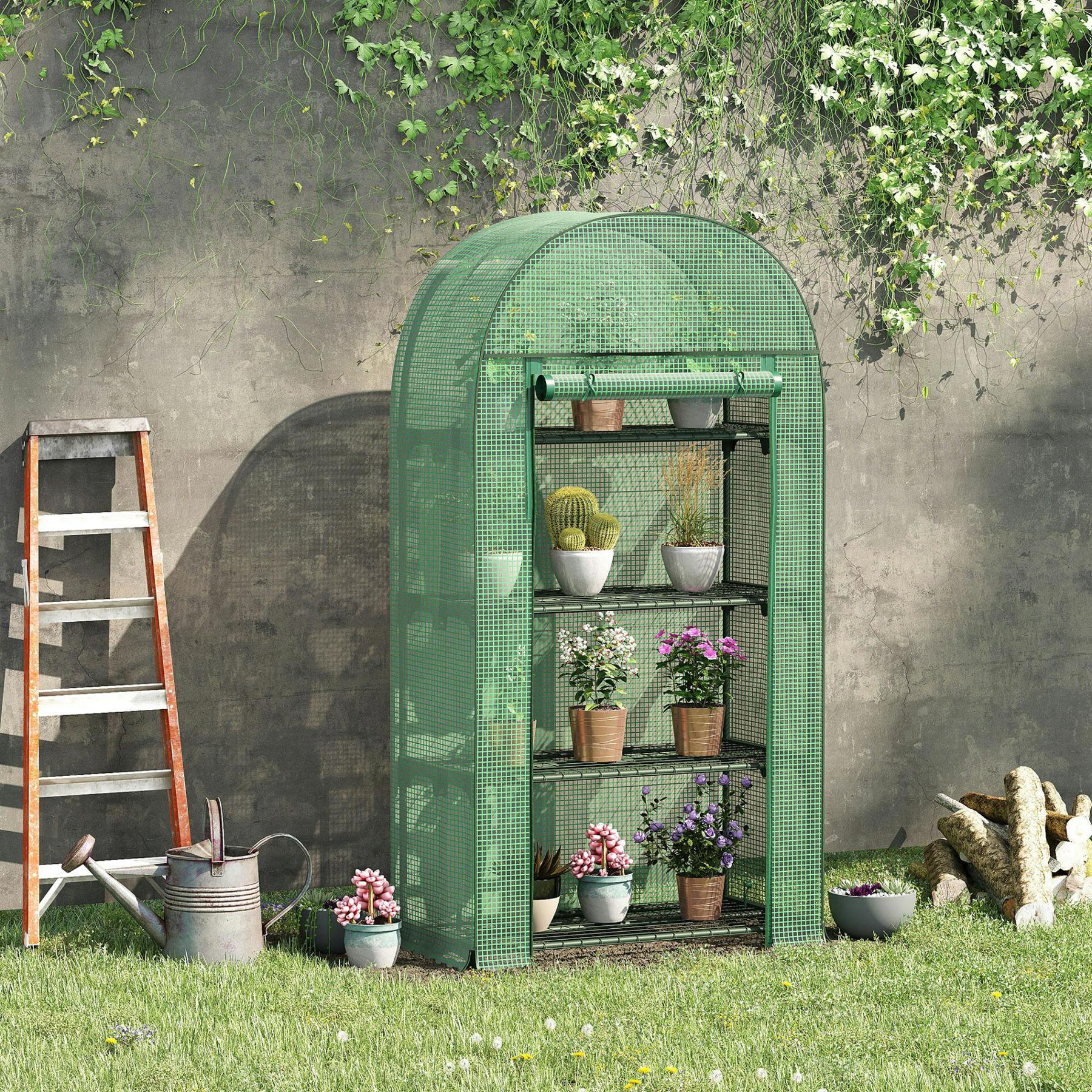 Outsunny 80 X 49 X 160Cm Portable Mini Greenhouse - Green - Image 4