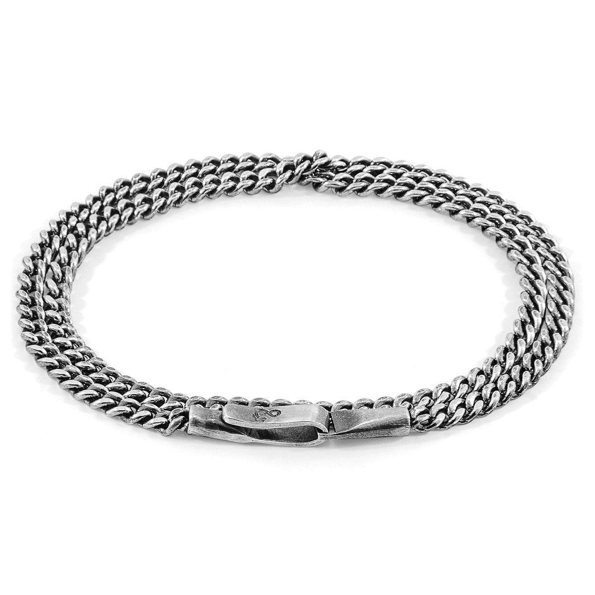Anchor & Crew Silver Crossjack Double Sail Chain Bracelet - M - 21Cm (Most Popular)
