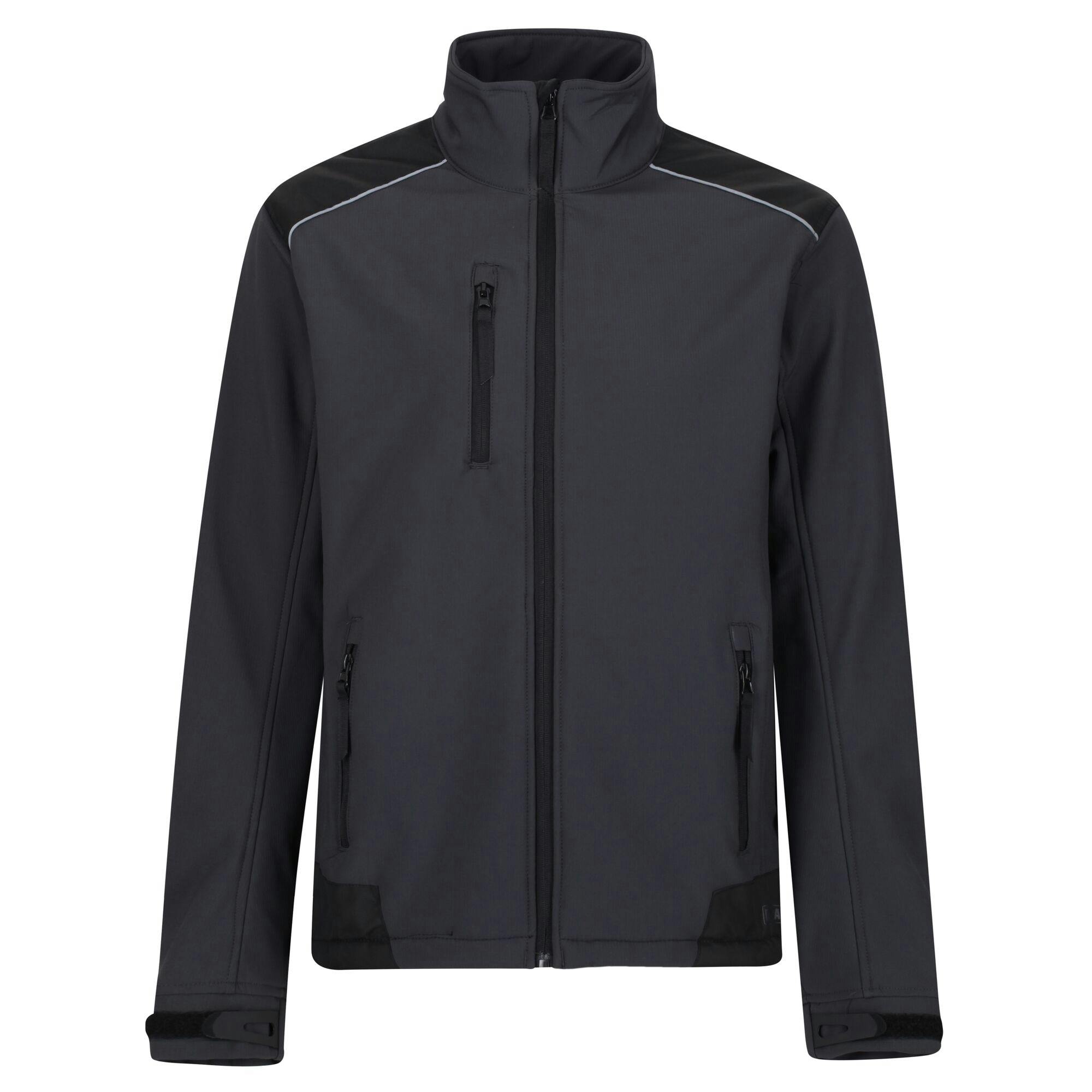 Regatta Men's Grey/Black Sandstorm Workwear Softshell Jacket - Seal - L - Seal - 100% Softshell