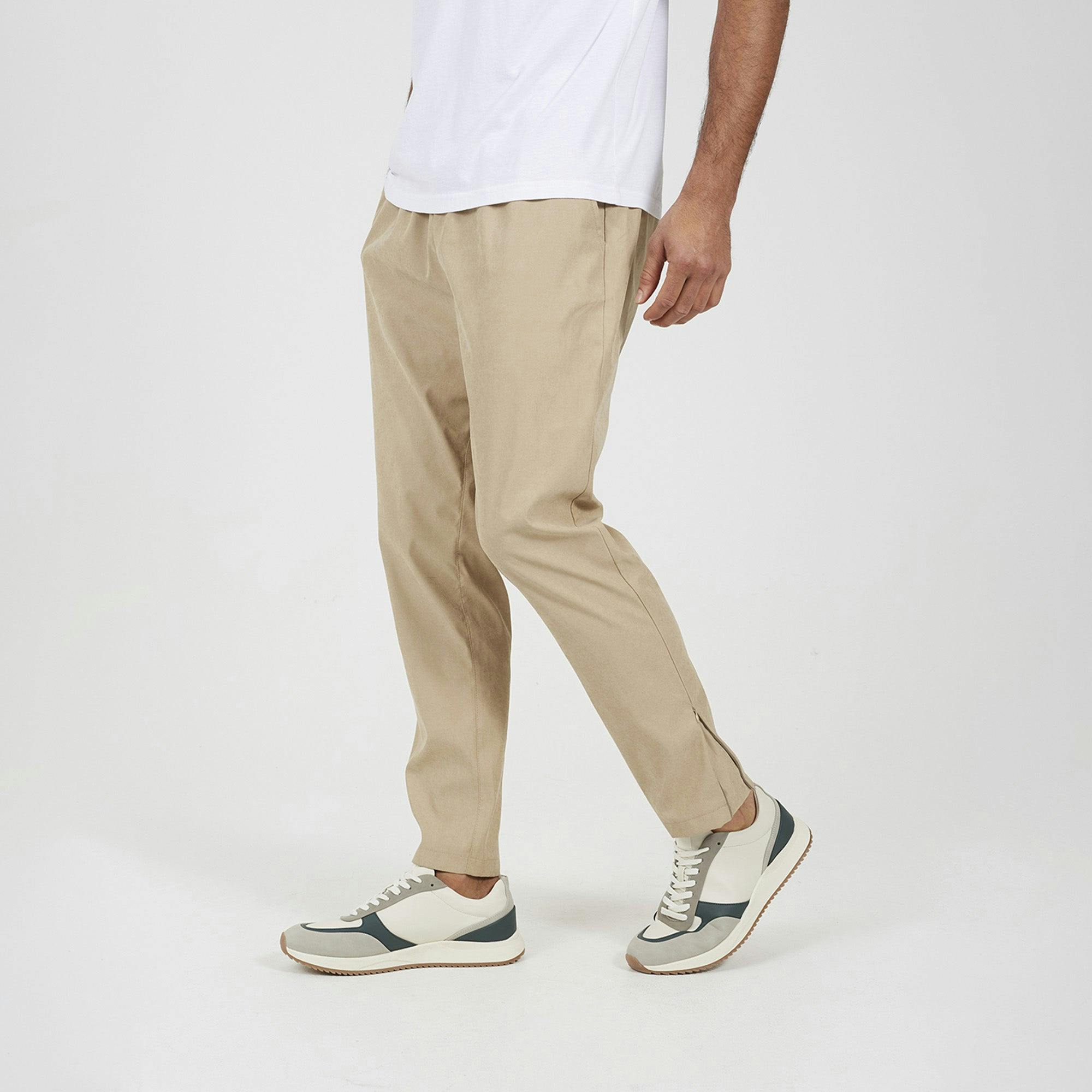 Brave Soul Elasticated Waist Trousers - Stone - Stone - Xl