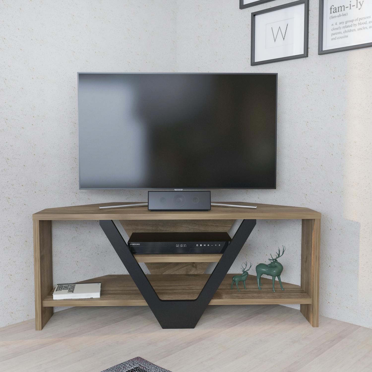 Decorotika Black Karin Modern Tv Stand Tv Cabinet For Tv's Up To 40" - Walnut