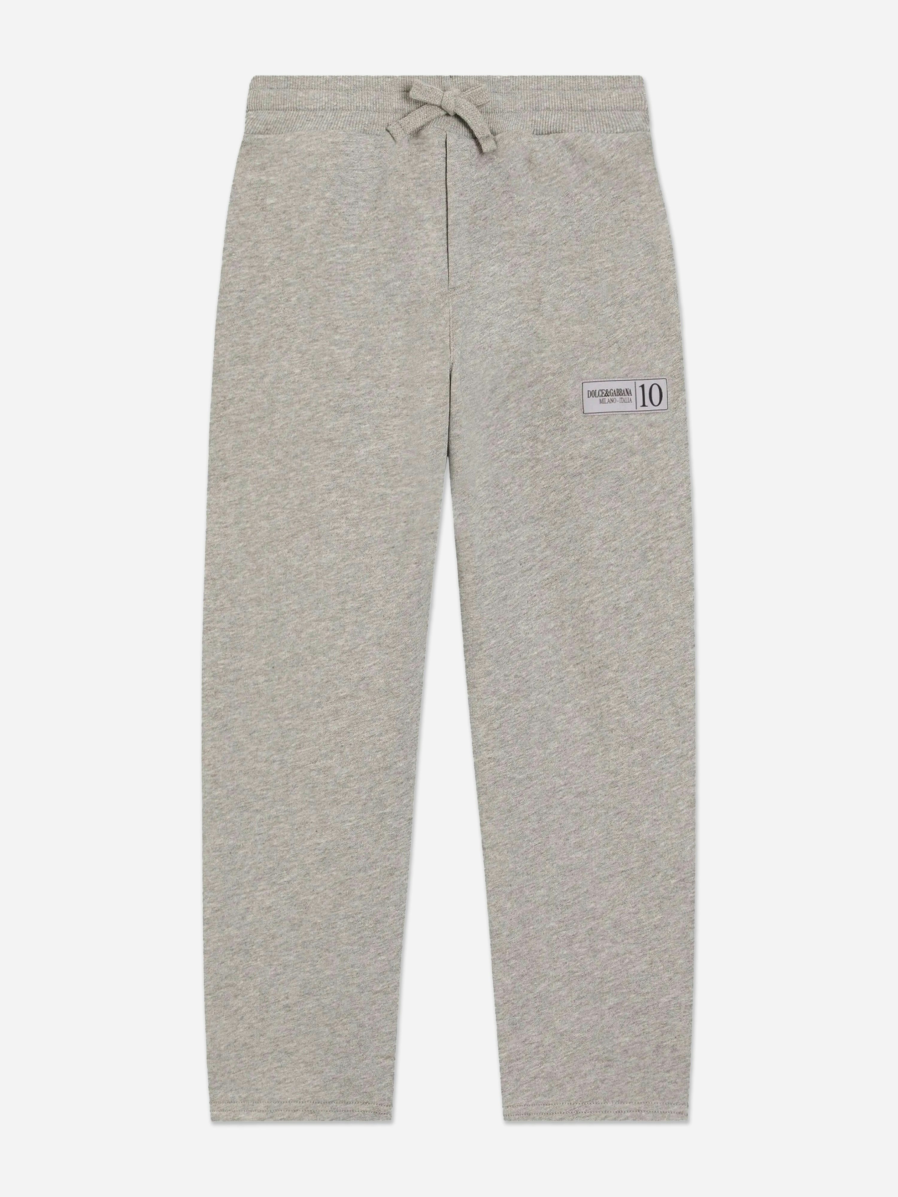 Dolce & Gabbana Kids Boys Grey Dolce & Gabbana Logo Joggers In - 10 Yrs