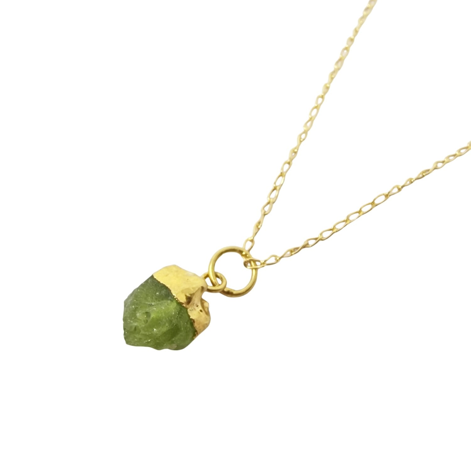 Harfi Women's Gold Raw Peridot August Birthstone Plated Necklace
