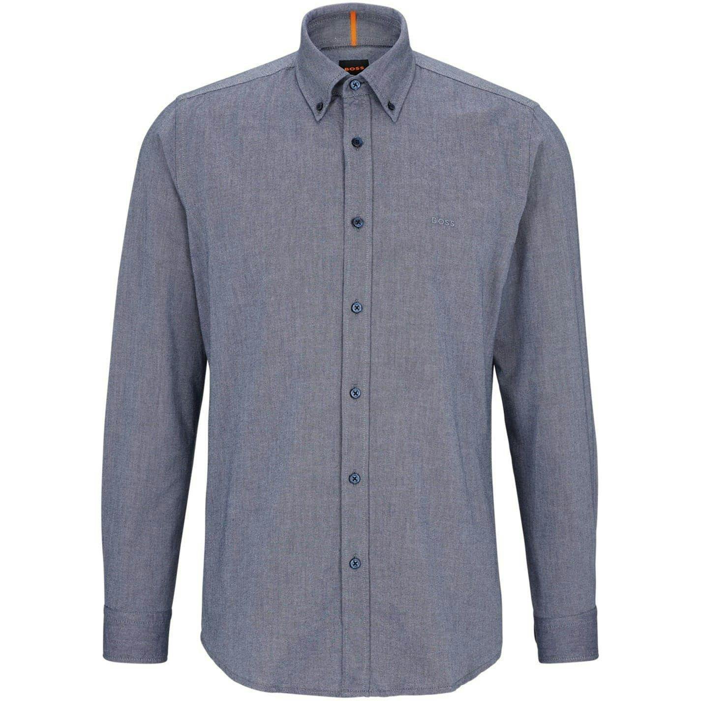 Boss Men's Rickert Oxford Shirt - Navy - L - Navy - 100% Cotton