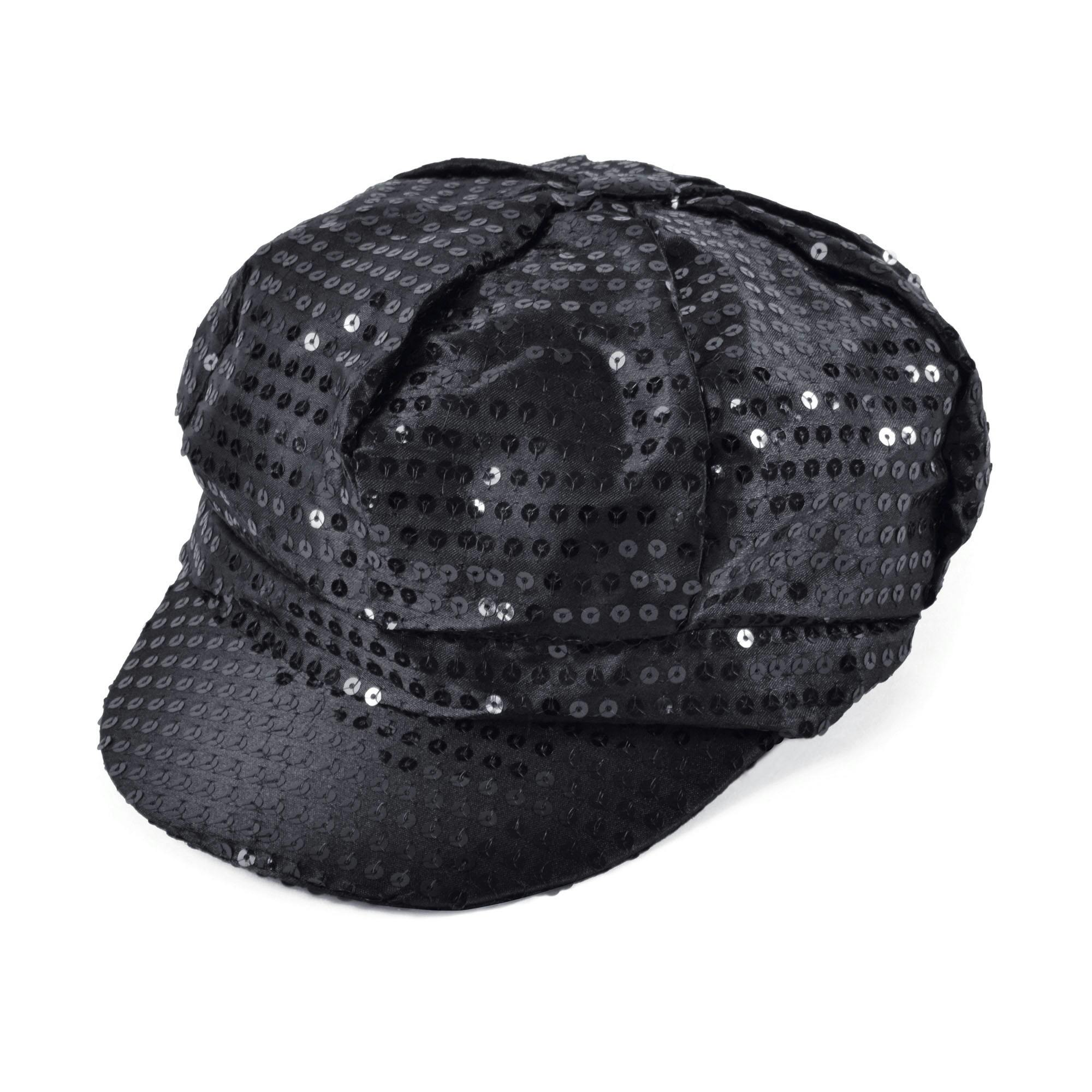 Bristol Novelty Unisex Black Adults 70S Sequin Cap - One Size