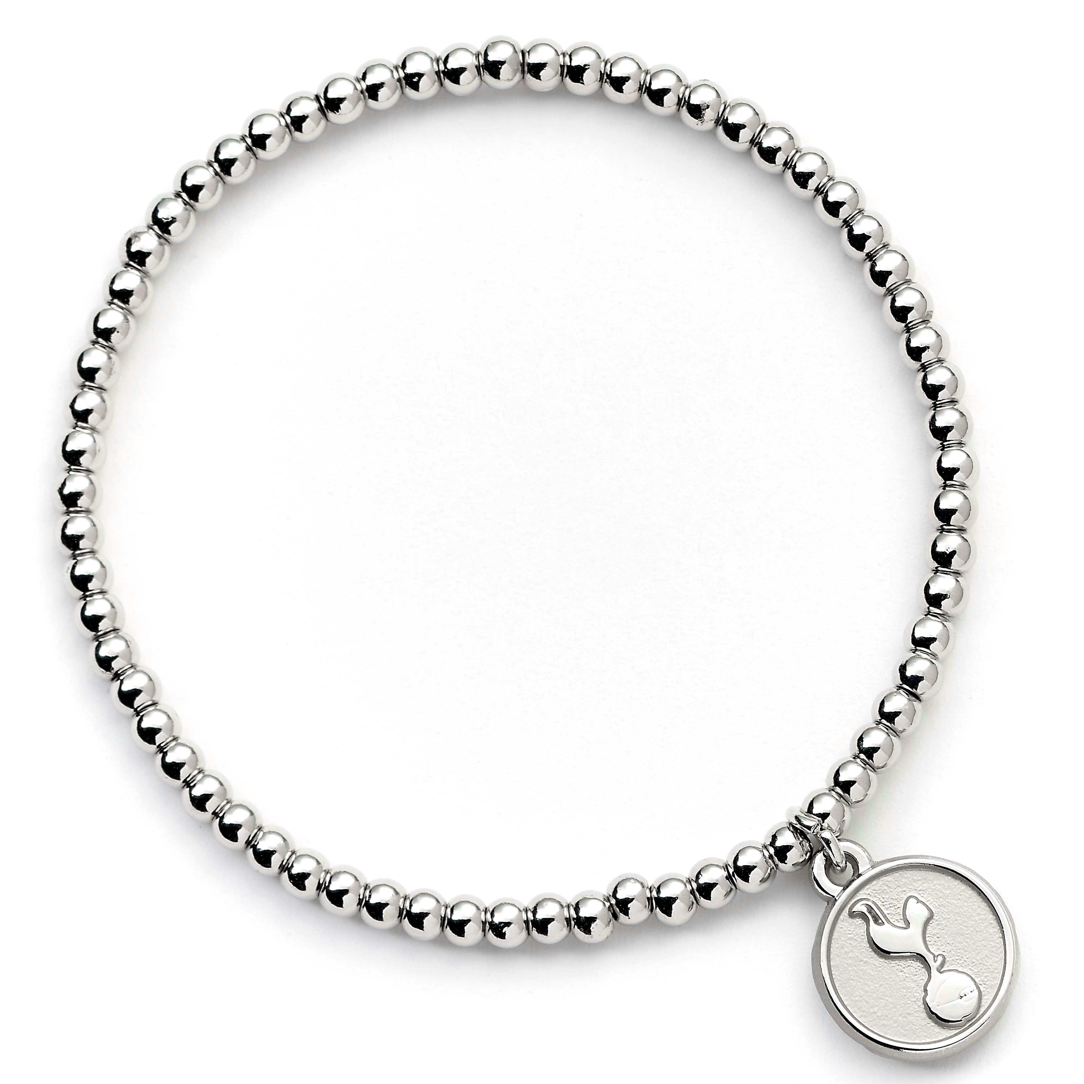 The Carat Shop Silver Tottenham Hotspur Disc Ballbead Bracelet