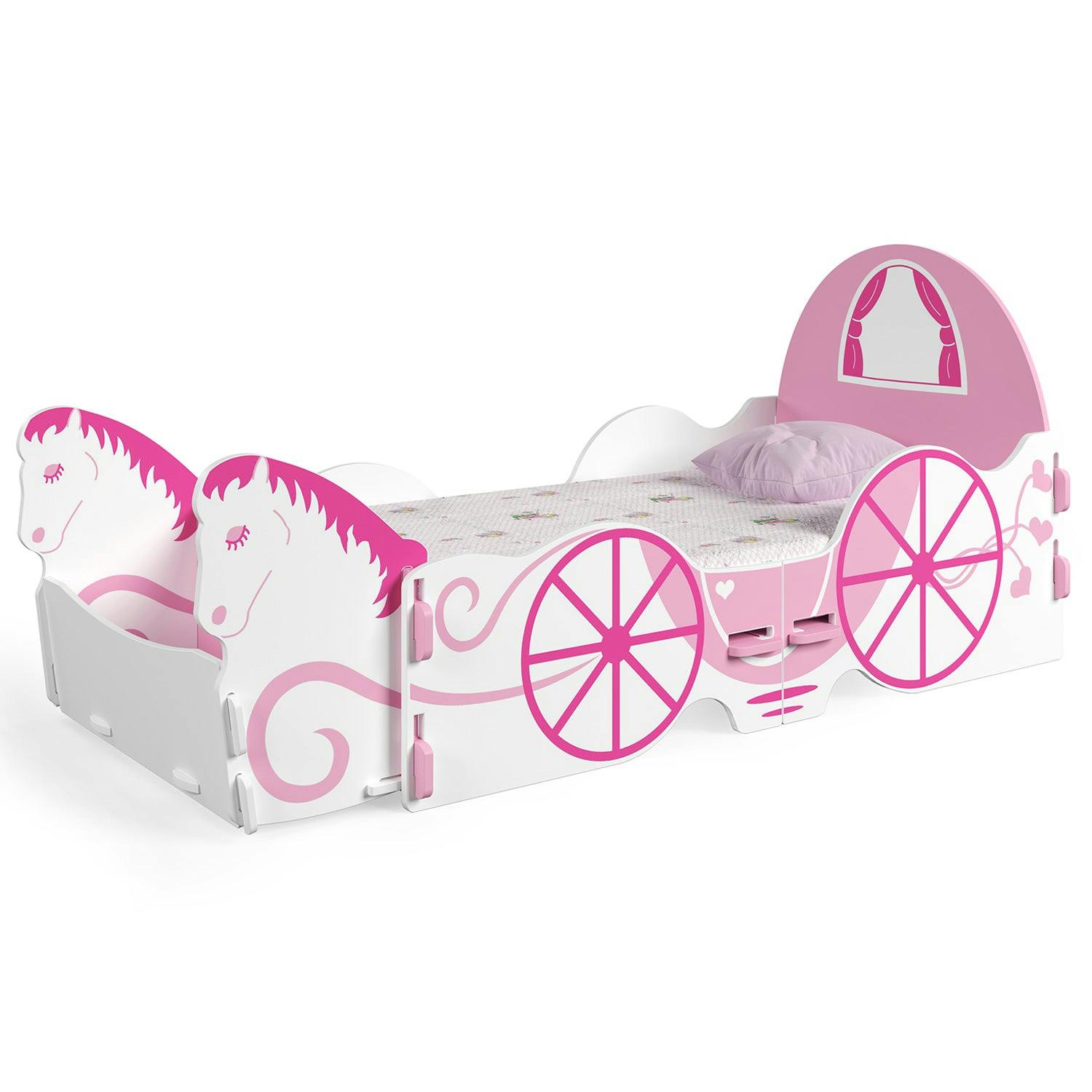 Rackhams White Princess Carriage Toddler Bed, - Toddler