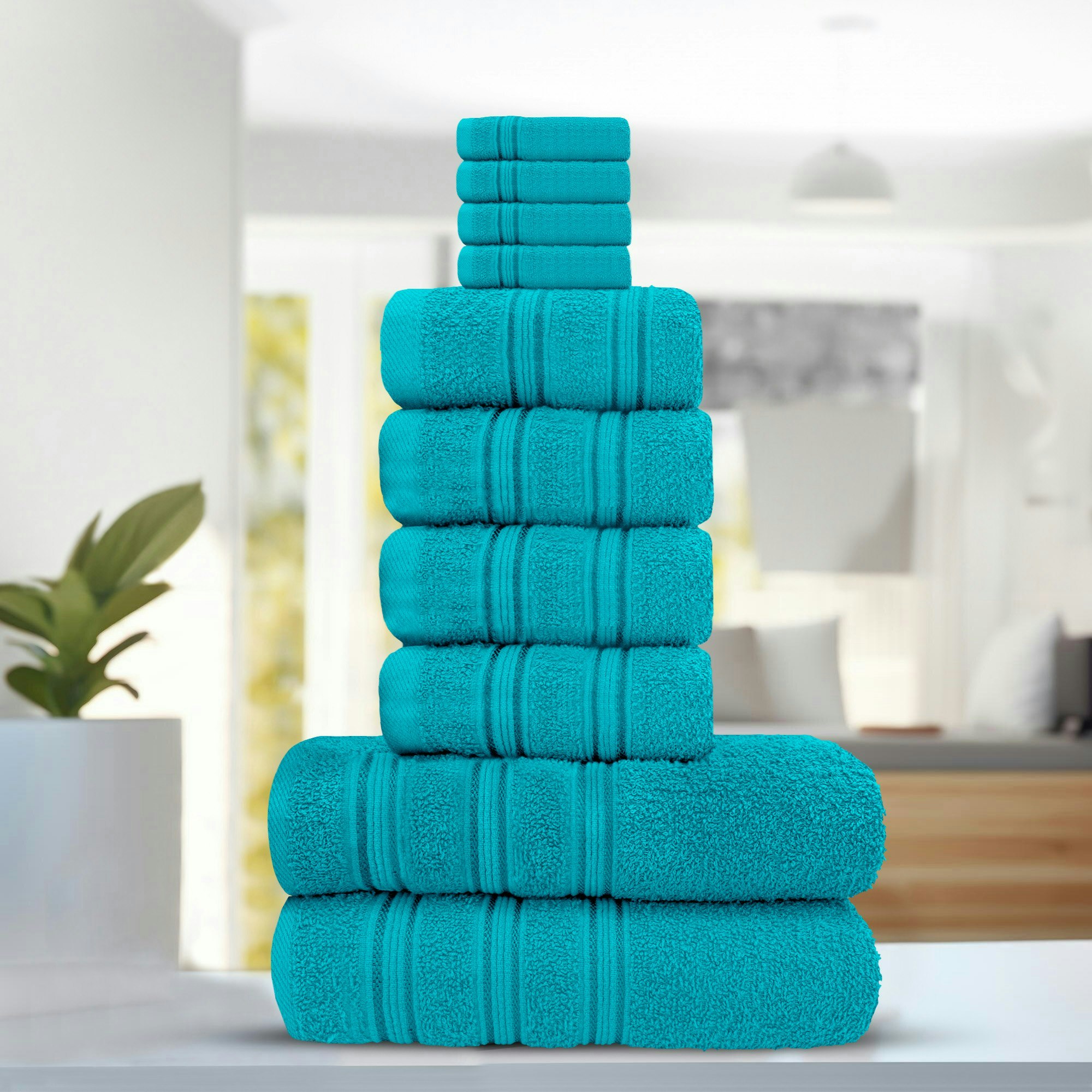 Velosso Luxury Everyday 100% Cotton Towels - Super Absorbant And Soft - Teal - Teal - Hand Towel
