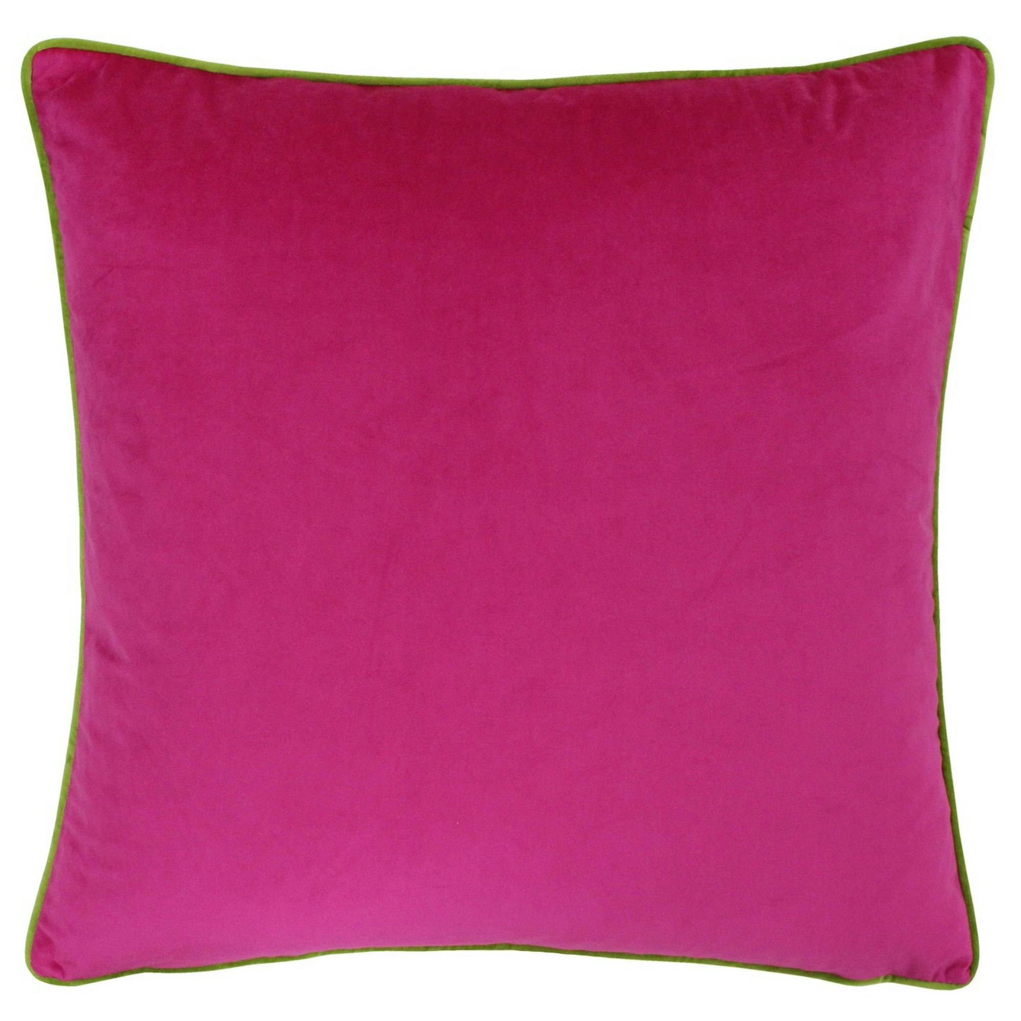 Riva Home Pink Meridian Cushion Cover - Hot /Lime - 55 X 55Cm - Hot /Lime - 100% Polyester