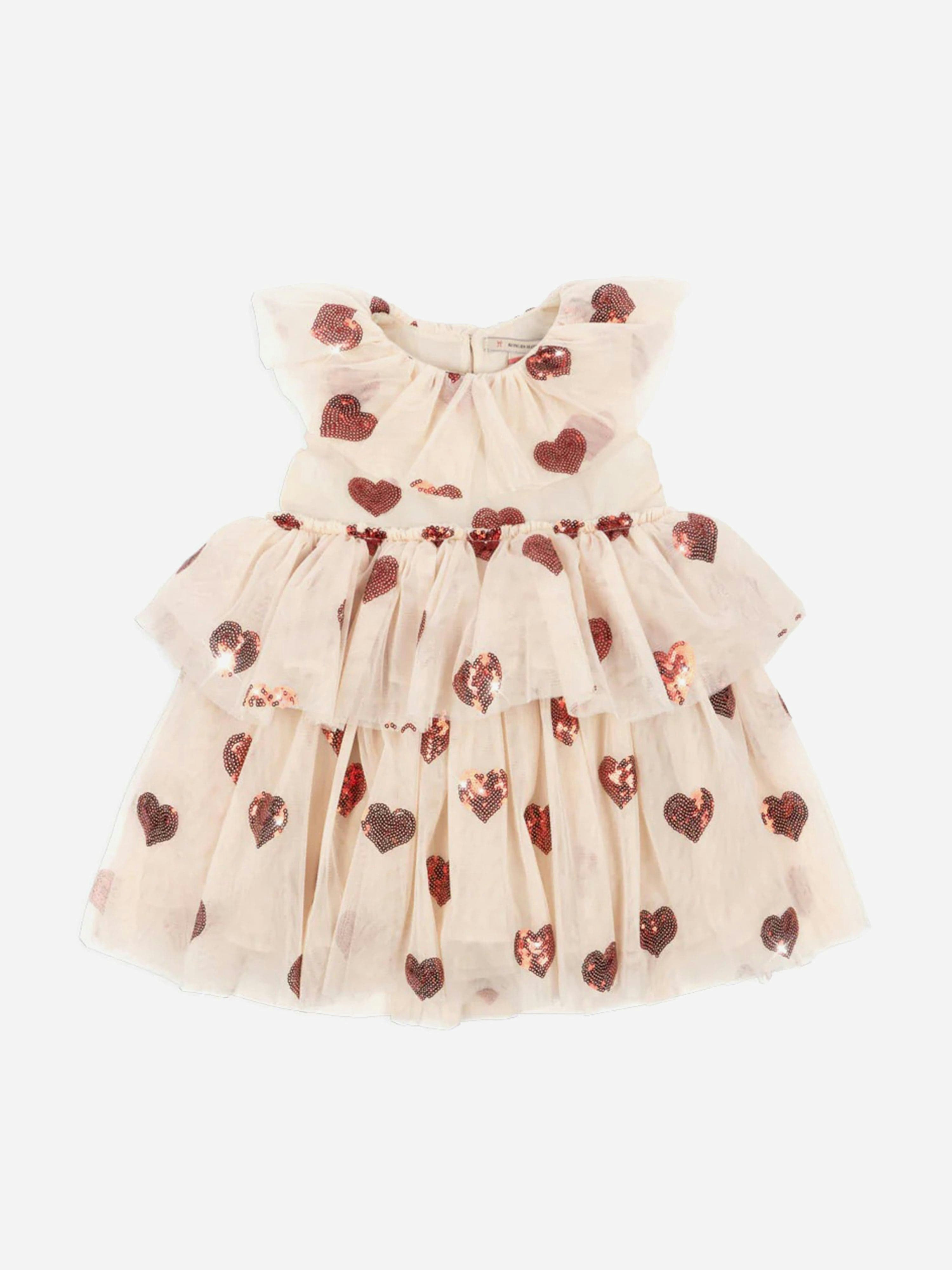 Konges Slojd Girls Ivory Konges Sløjd Yvonne Tulle Hearts Fairy Dress In - 7 - 8 Yrs