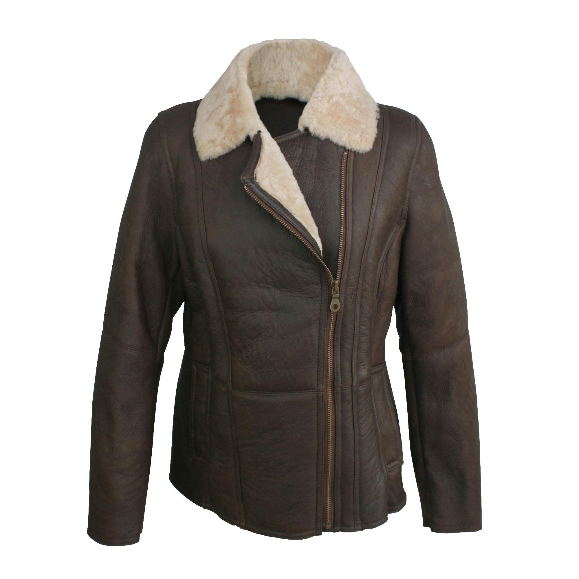 Eastern Counties Leather Women's / Celene Aviator Sheepskin Coat - Chocolate Forest - 20 - Chocolate Forest - 100% Sheepskin