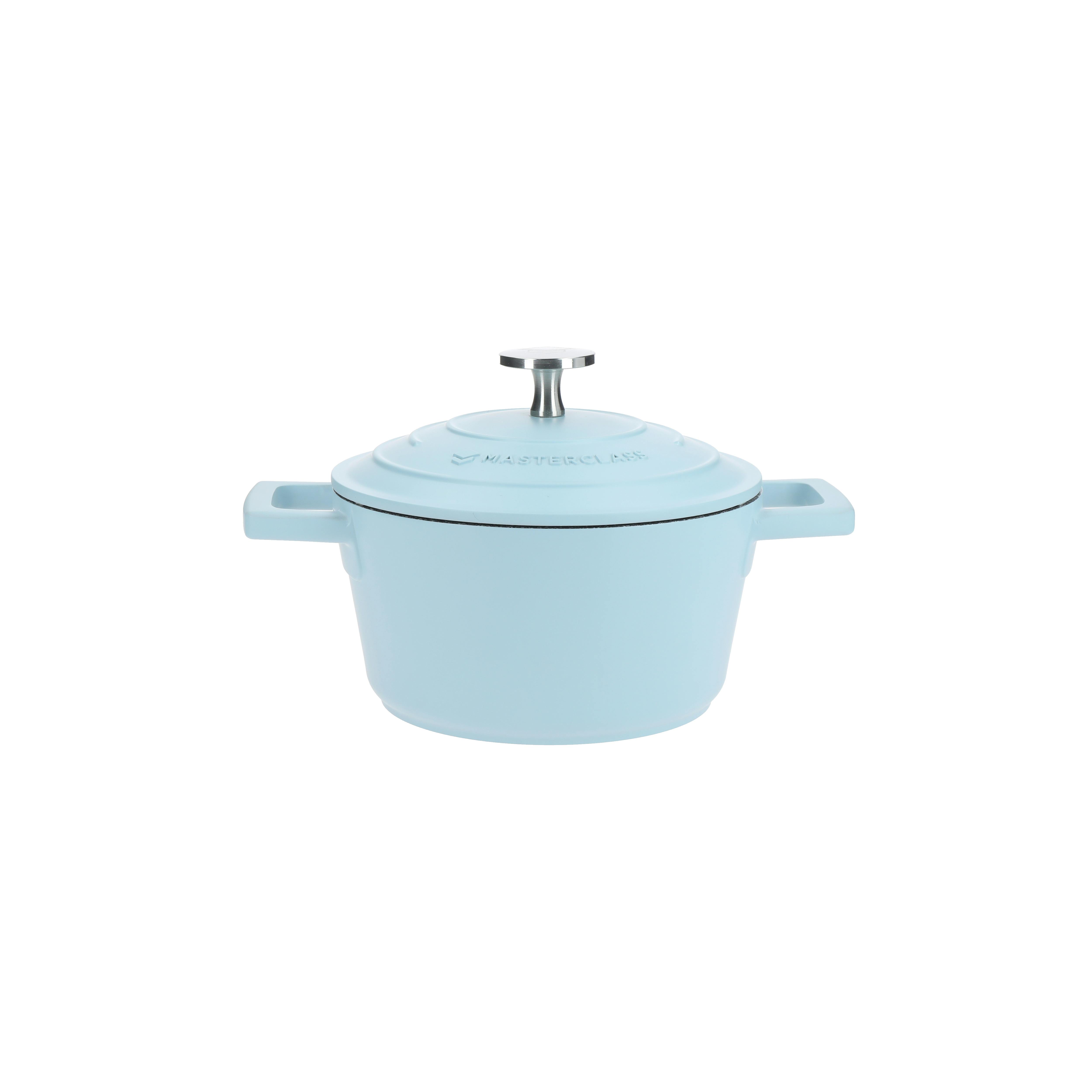 Masterclass Cast Aluminium Casserole Dish With Lid Sky Blue Large - Image 7