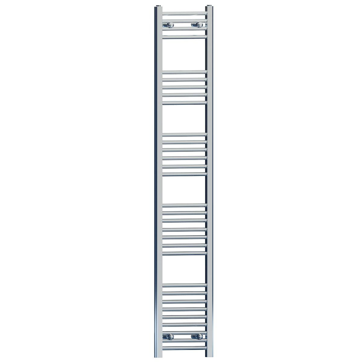 Myhomeware 400 Mm X 1800 Mm Straight Chrome Heated Bathroom Towel Rail Radiator For Central Heating Designer
