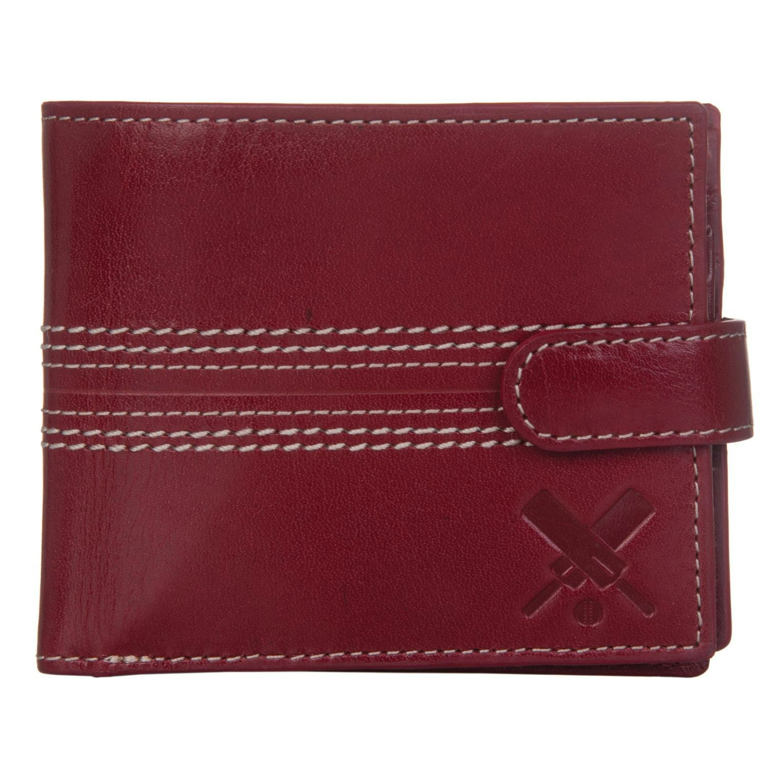 Mala Leather Red Edgbaston Cricket Ball Tab Rfid Leather Wallet - Cherry
