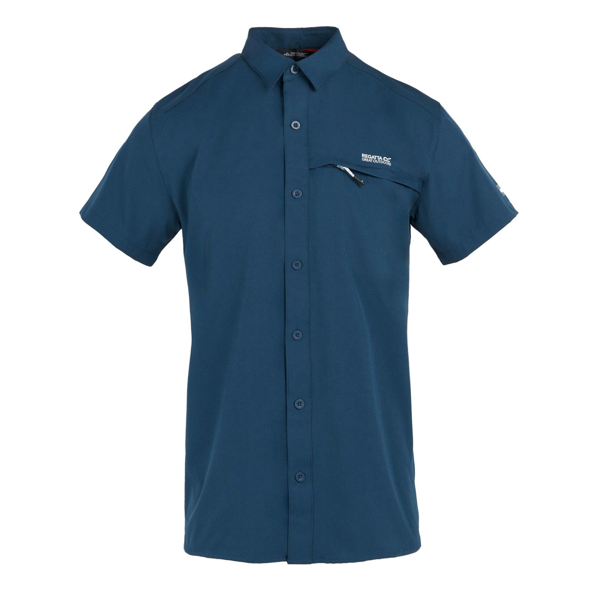 Regatta Men's Packaway Short-Sleeved Travel Shirt - Moonlight Denim