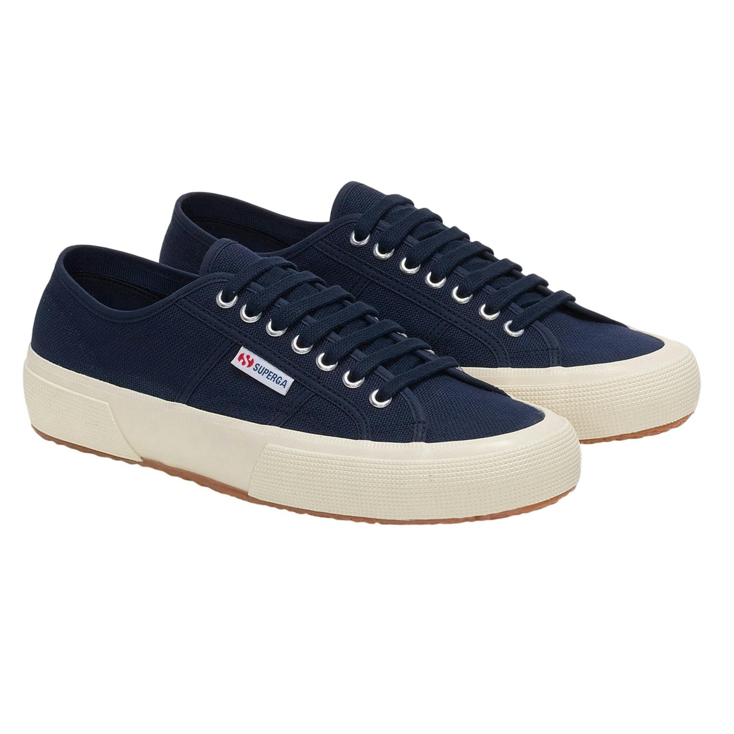 Superga Unisex White Adult 2750 Og Trainers - Navy/Off - 6 Uk - Navy/Off - 100% Mixed