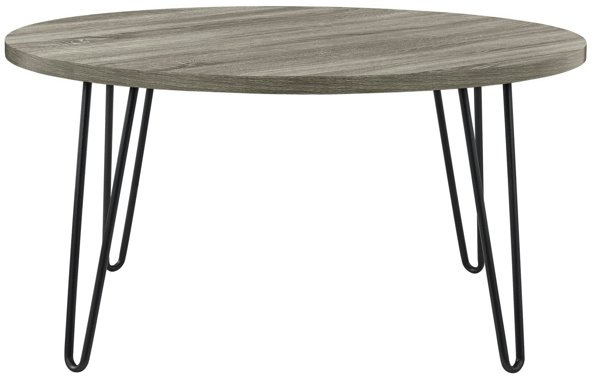Dorel Home Grey Owen Retro Round Coffee Table In Distressed Oak