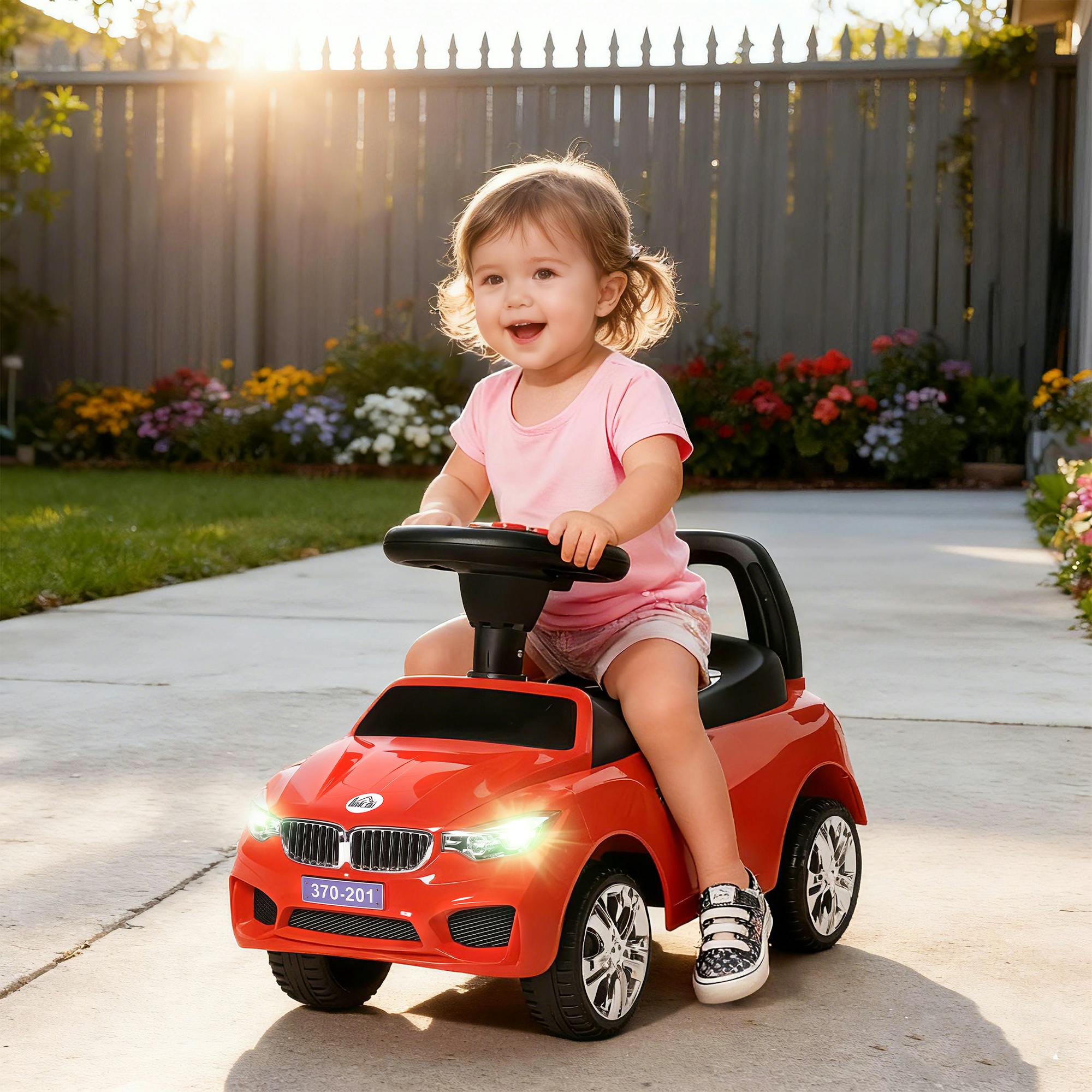 Homcom Red Ride On Car Baby Toddler Walker Foot To Floor Sliding Car Slider