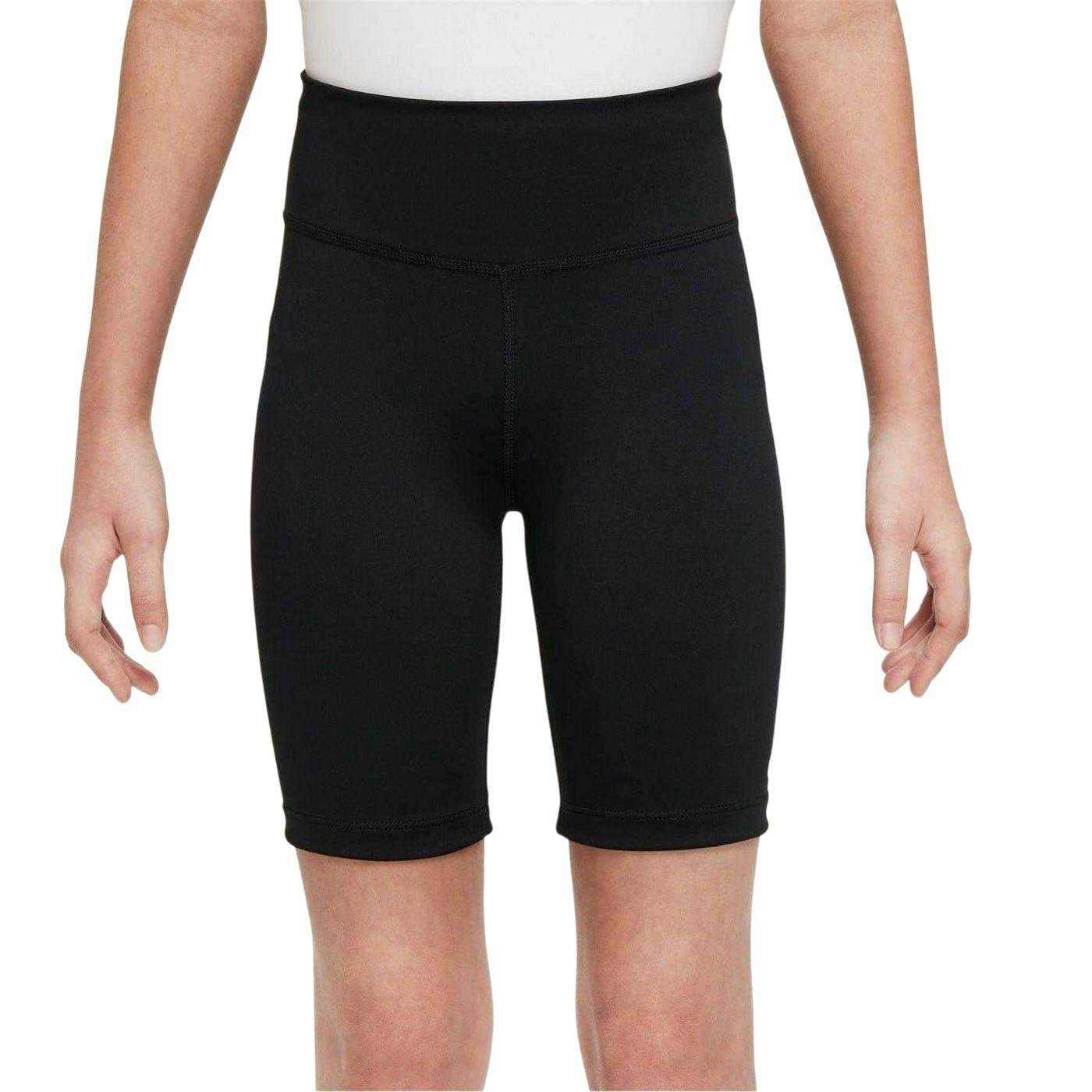 Nike Girls Black/White Sportswear Tight Biker Shorts - 9-10 Years - 100% Mixed