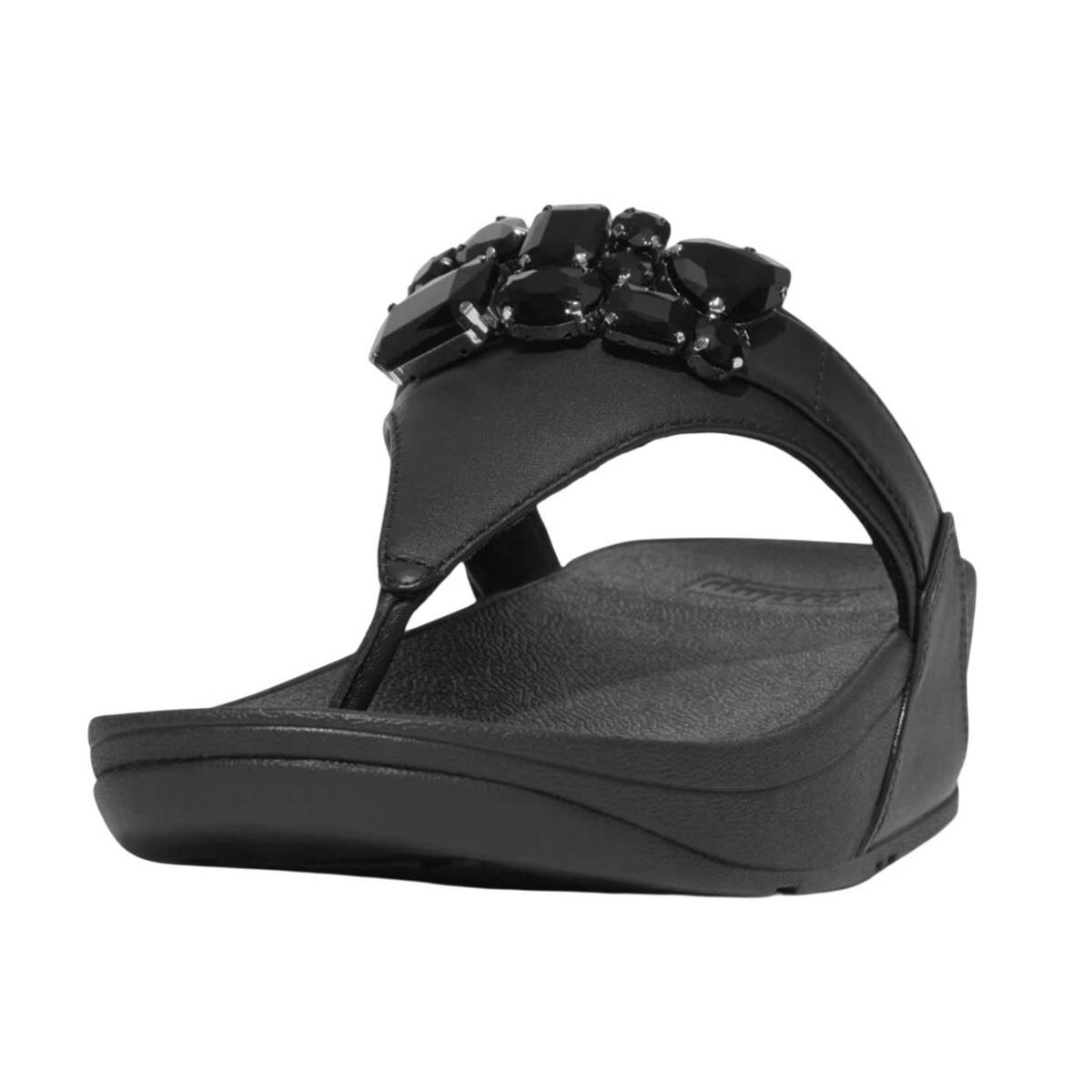 Fit Flop Women's Black Lulu Leather Sandals - 4 Uk - 100% Mixed