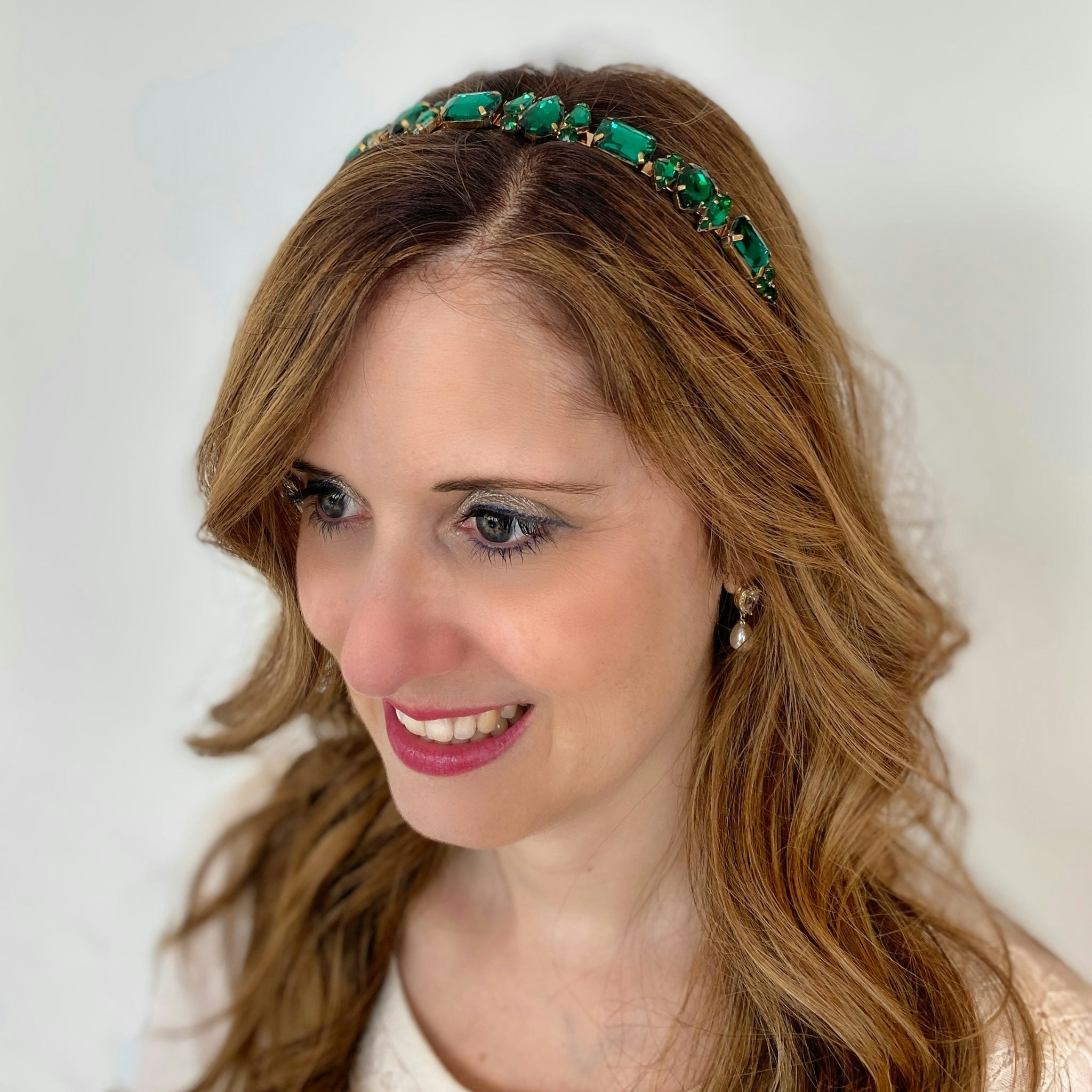Queenmee Accessories Green Sparkly Headband Wedding Guest Hair Band