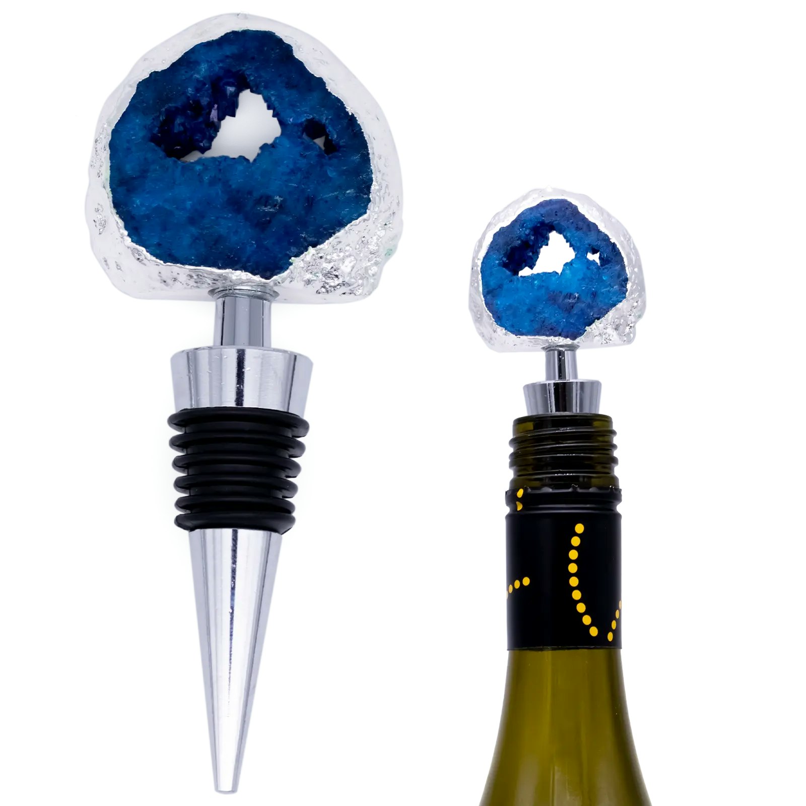 Rackhams Blue Agate Stone Bottle Stopper