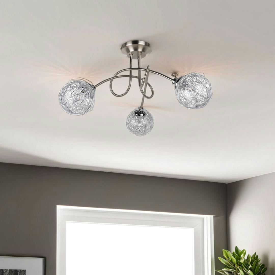 Pagazzi Lighting Light Pagazzi Ing Orinoco 3 Chrome Semi Flush Ceiling