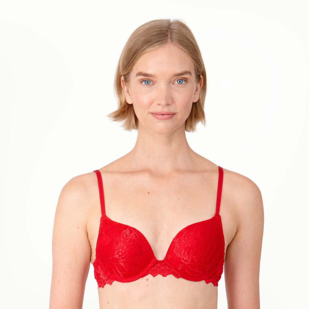 After Eden Red Anna Lace Single Boost Underwi Gel Bra - 36B