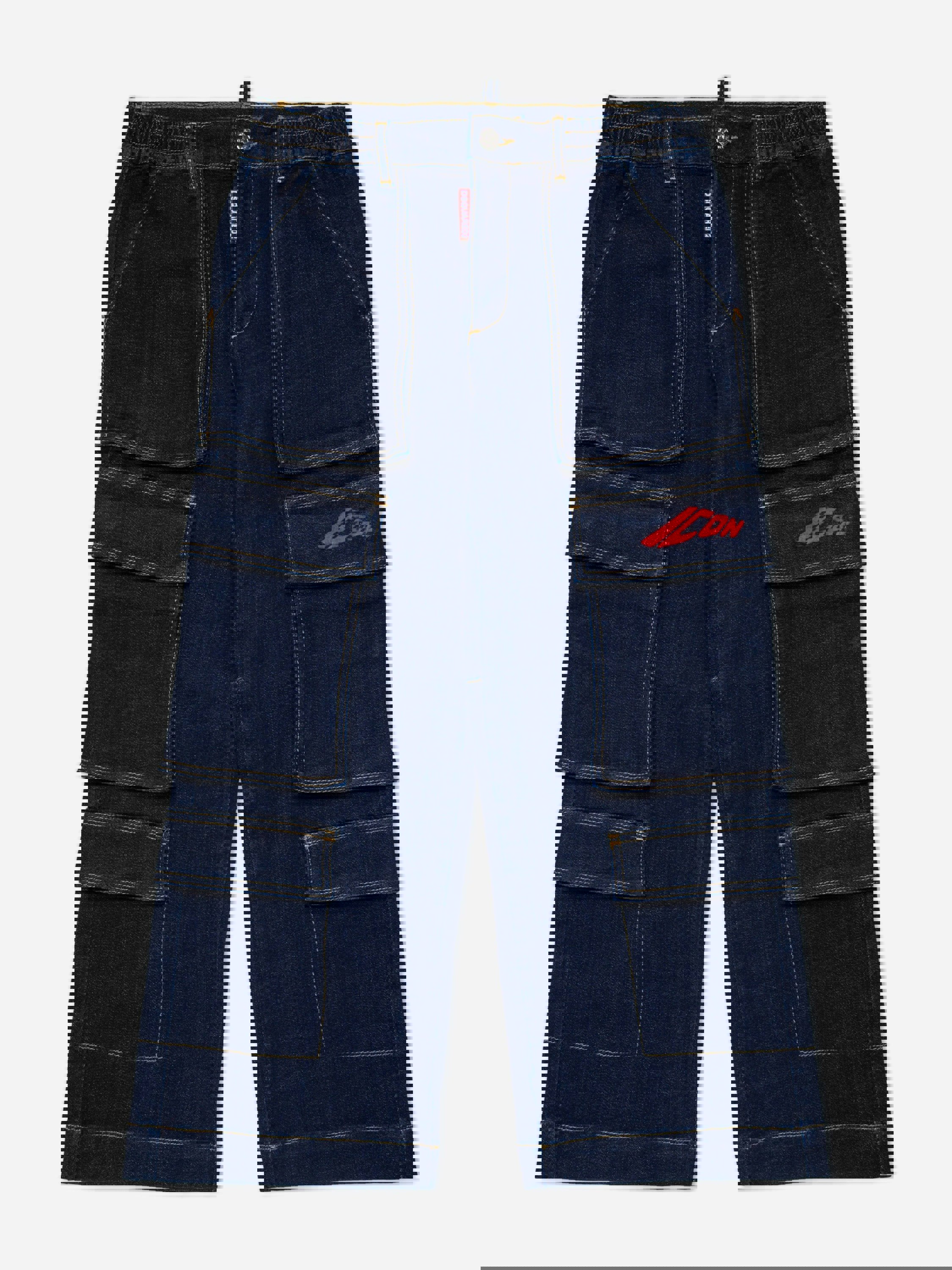 Dsquared2 Kids Boys Blue Dsquared2 Wide Leg Icon Cargo Jeans In Navy - 12 Yrs