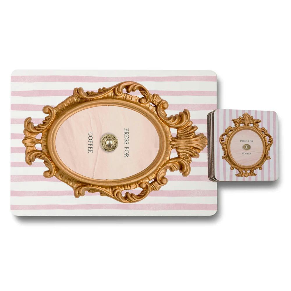 Rackhams Set Of 12 Placemats And Coasters 11X8 Designer Artwork 3.7 Coasters Wood Bottom